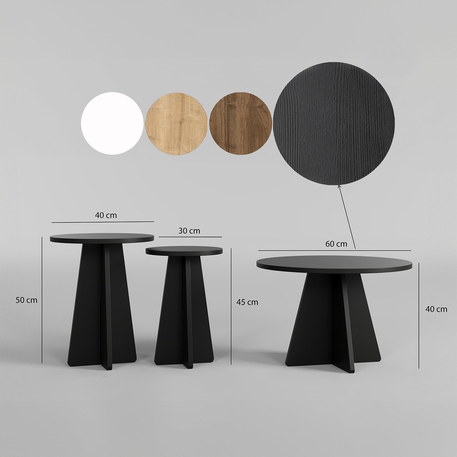 Mushroom 3 Sofatisch in Schwarz von Hanah Home: Stilvolle, langlebige Tische, die jedem Raum Eleganz und Funktionalität verleihen.