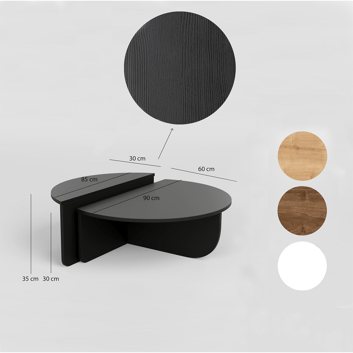 Podium Sofatisch - Schwarz in Schwarz präsentiert im Onlineshop von KAQTU Design AG. Couchtisch ist von Hanah Home