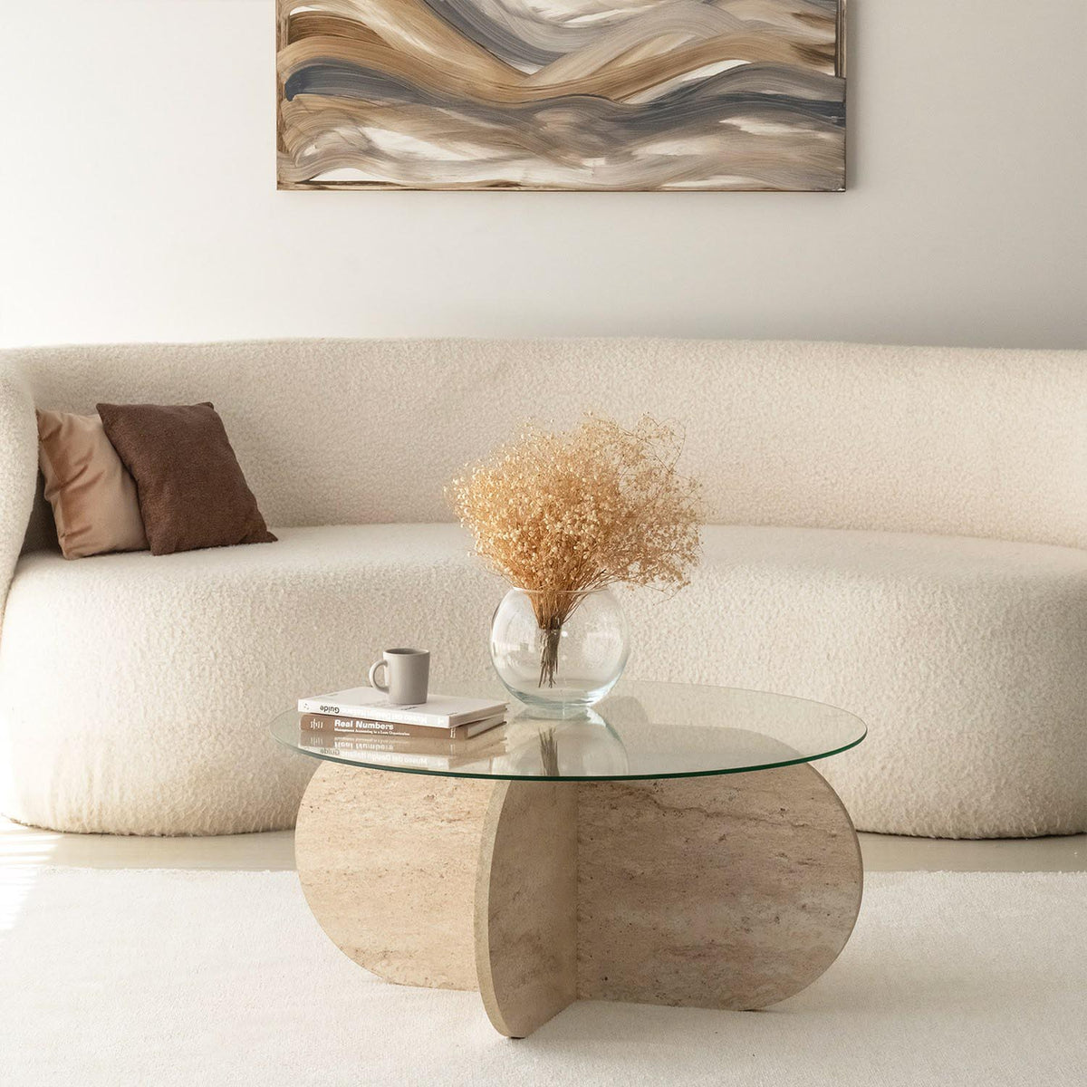 Bubble Sofatisch - Travertin in Travertin präsentiert im Onlineshop von KAQTU Design AG. Couchtisch ist von Hanah Home