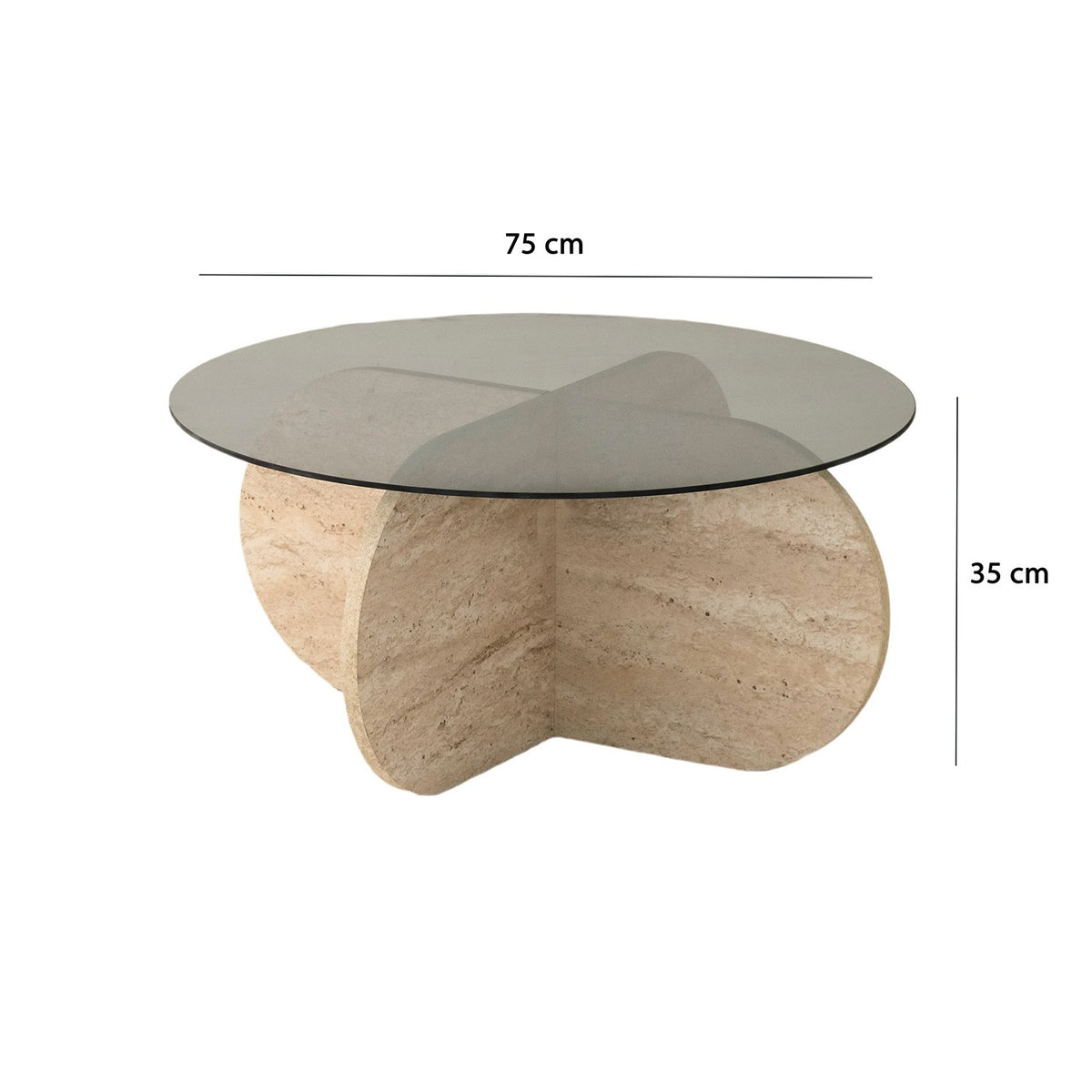 Bubble Sofatisch - Travertin Fume in Travertin Fume präsentiert im Onlineshop von KAQTU Design AG. Couchtisch ist von Hanah Home