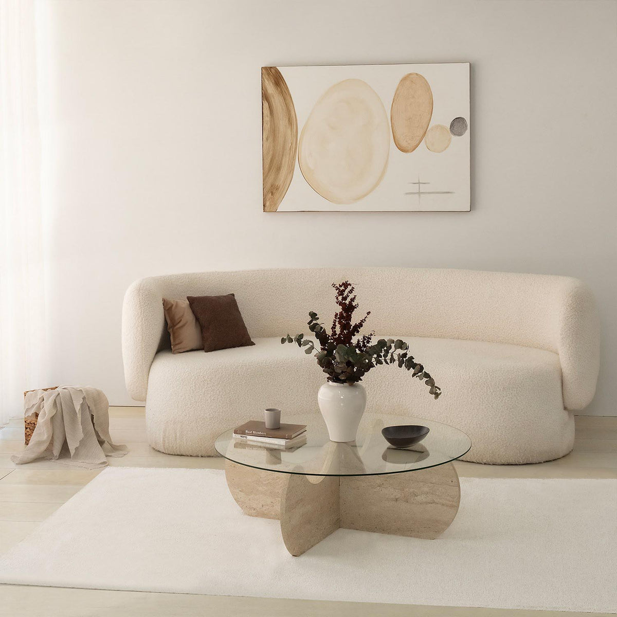 Himalayas Sofatisch - Travertin in Travertin präsentiert im Onlineshop von KAQTU Design AG. Couchtisch ist von Hanah Home