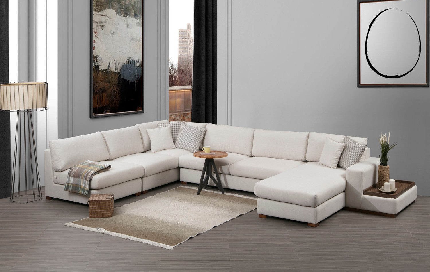 Entdecken Sie das elegante Loop 9 Ecksofa in Weiß von Atelier Del Sofa – der Inbegriff von Komfort und Stil für Ihr Zuhause.