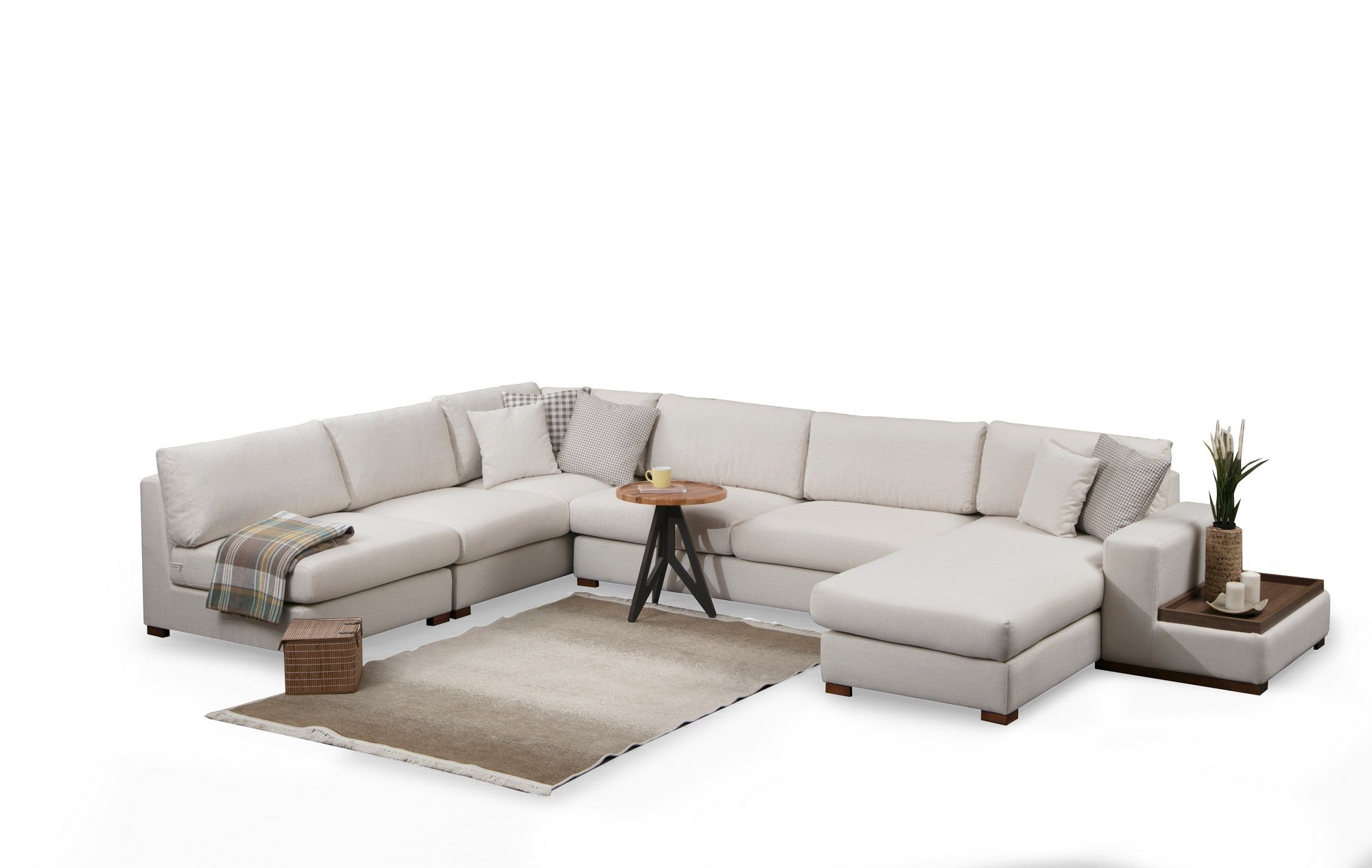 Erleben Sie das Loop 9 Ecksofa in Weiß von Atelier Del Sofa – ein stilvolles Möbelstück, das Komfort und Eleganz in Ihr Zuhause bringt.