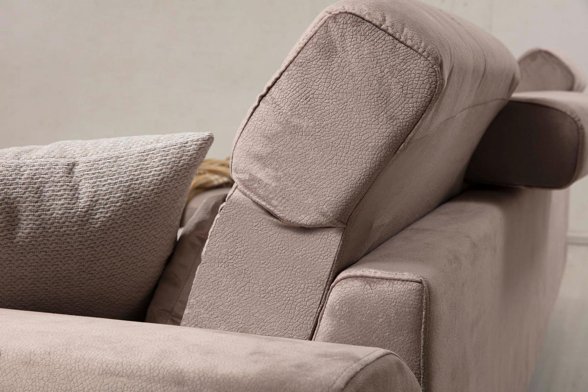 Frido Corner Left (Chl+3R) Ecksofa - Beige in Beige präsentiert im Onlineshop von KAQTU Design AG. Ecksofa ist von Atelier Del Sofa