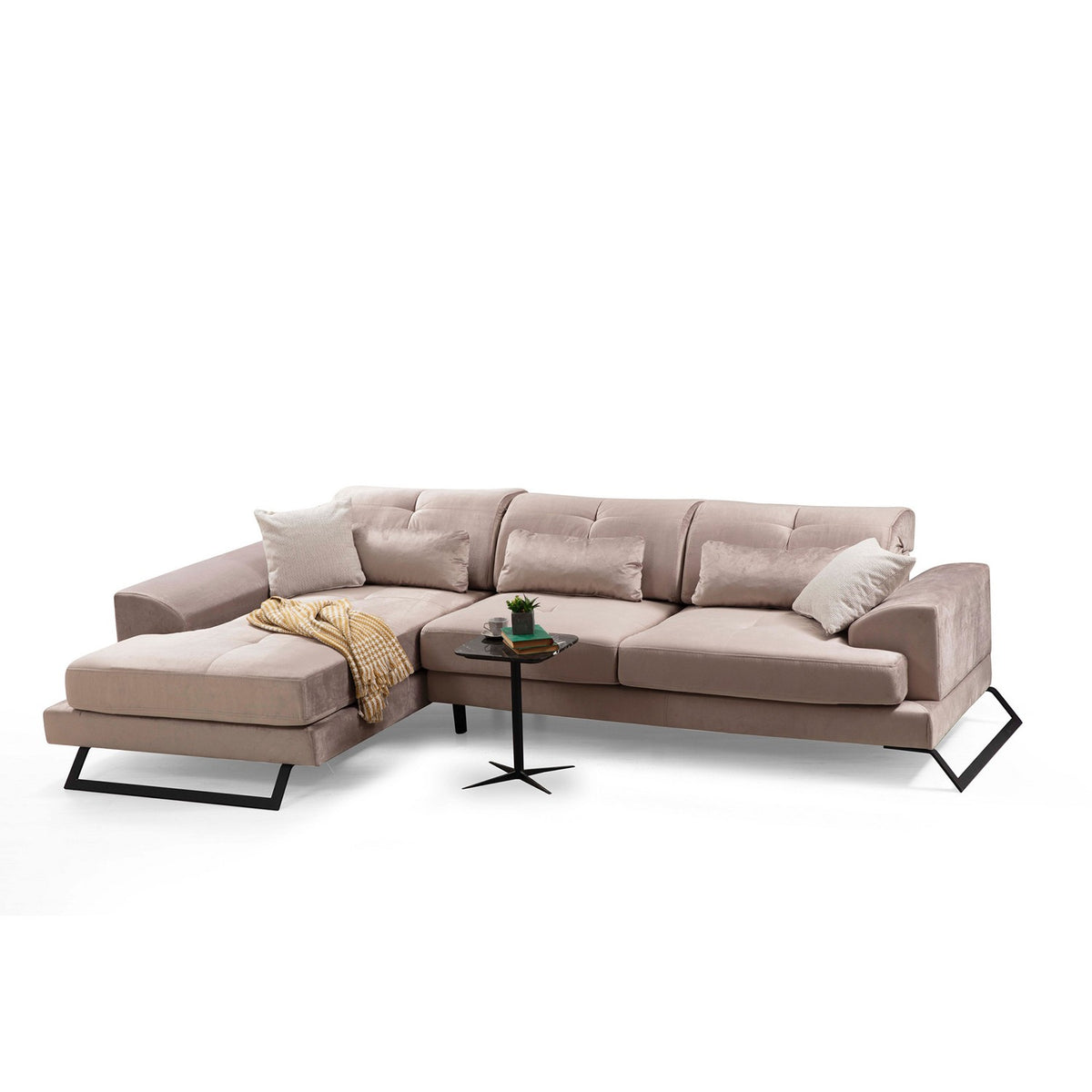 Frido Corner Left (Chl+3R) Ecksofa - Beige in Beige präsentiert im Onlineshop von KAQTU Design AG. Ecksofa ist von Atelier Del Sofa