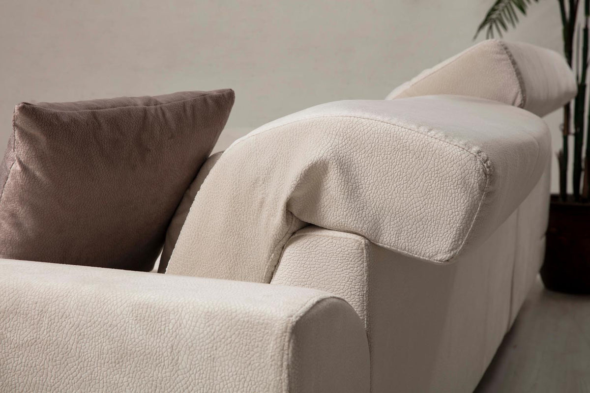 Frido Corner Left (Chl+3R) Ecksofa - Ecru in Ecru präsentiert im Onlineshop von KAQTU Design AG. Ecksofa ist von Atelier Del Sofa
