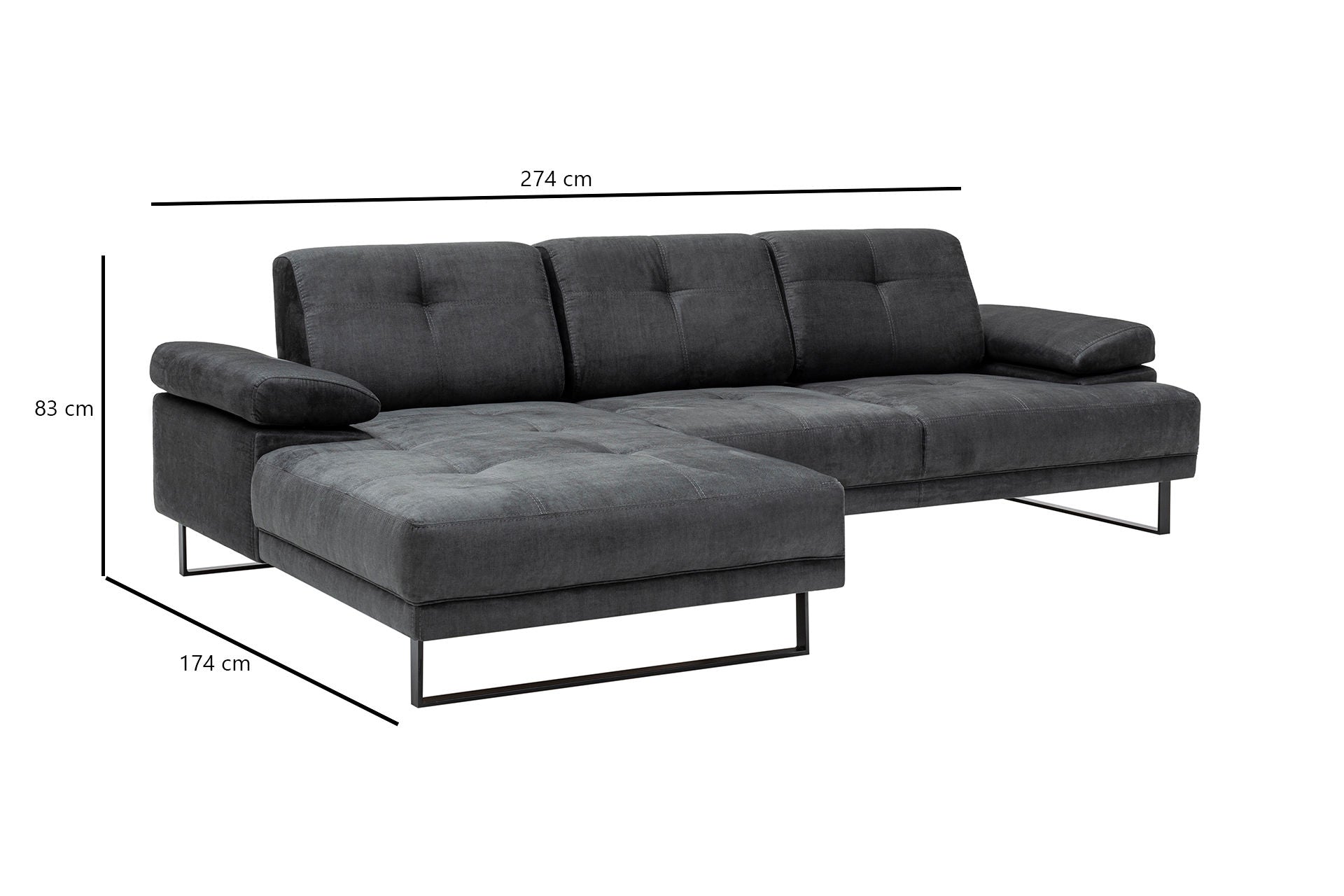 Erleben Sie das Mustang Small Left Ecksofa in edlem Anthrazit von Atelier Del Sofa – der perfekte Mix aus modernem Design und unvergleichlichem Sitzkomfort!
