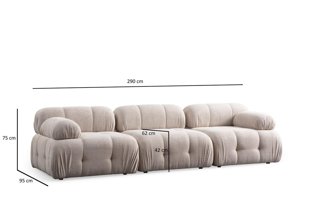 Petite 3 Ecksofa - Sahne in Sahne präsentiert im Onlineshop von KAQTU Design AG. L-Sofa rechts ist von Atelier Del Sofa