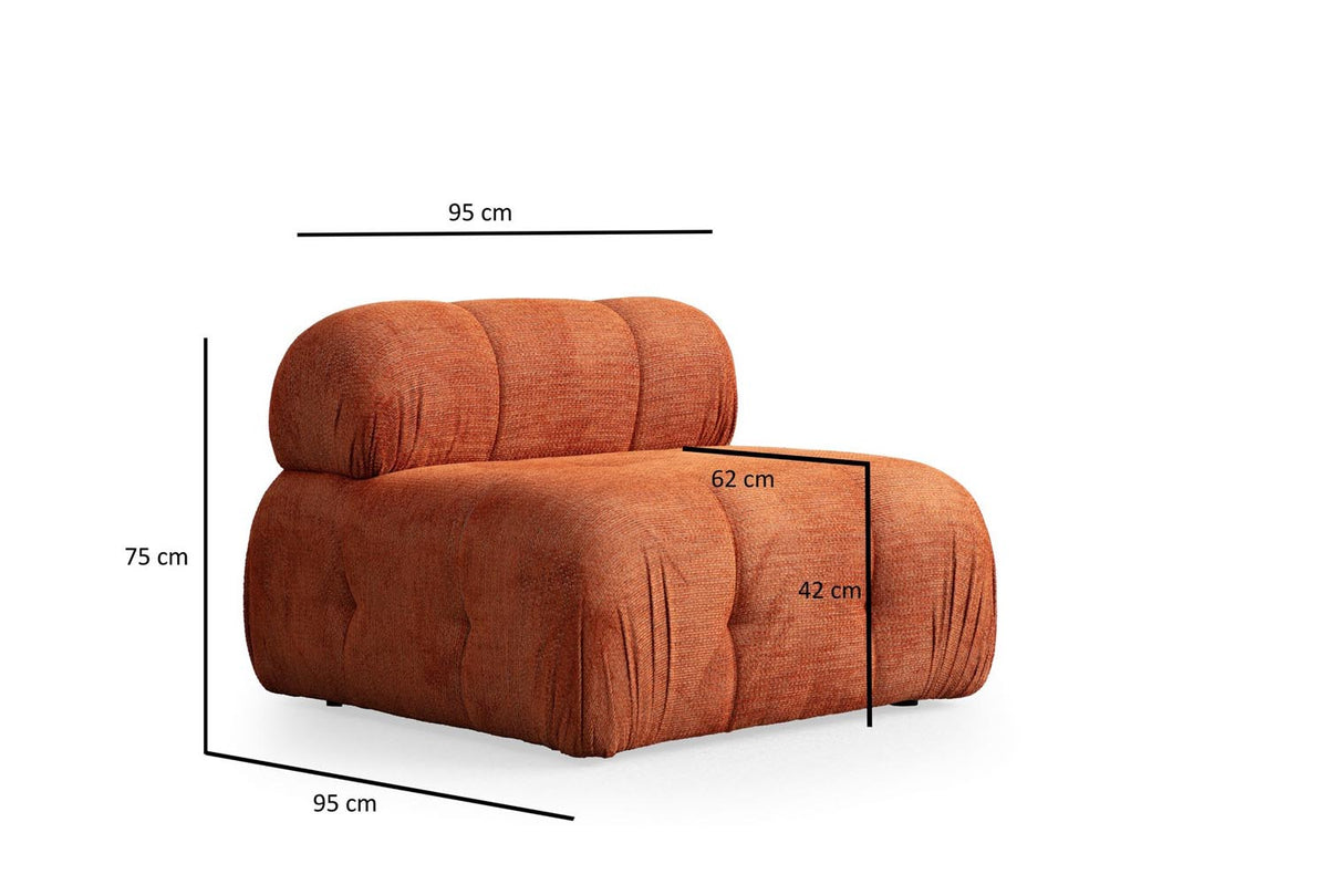 Petite 3 Ecksofa - Orange in Orange präsentiert im Onlineshop von KAQTU Design AG. L-Sofa rechts ist von Atelier Del Sofa