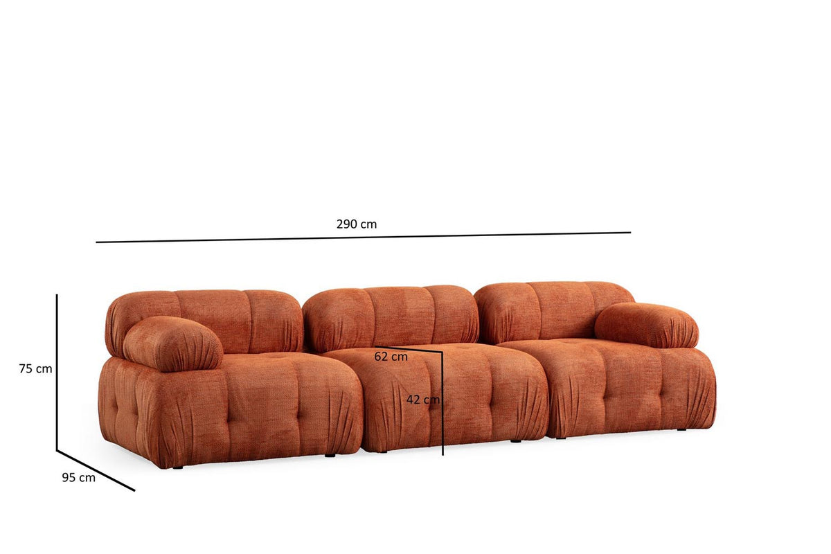Petite 3 Ecksofa - Orange in Orange präsentiert im Onlineshop von KAQTU Design AG. L-Sofa rechts ist von Atelier Del Sofa