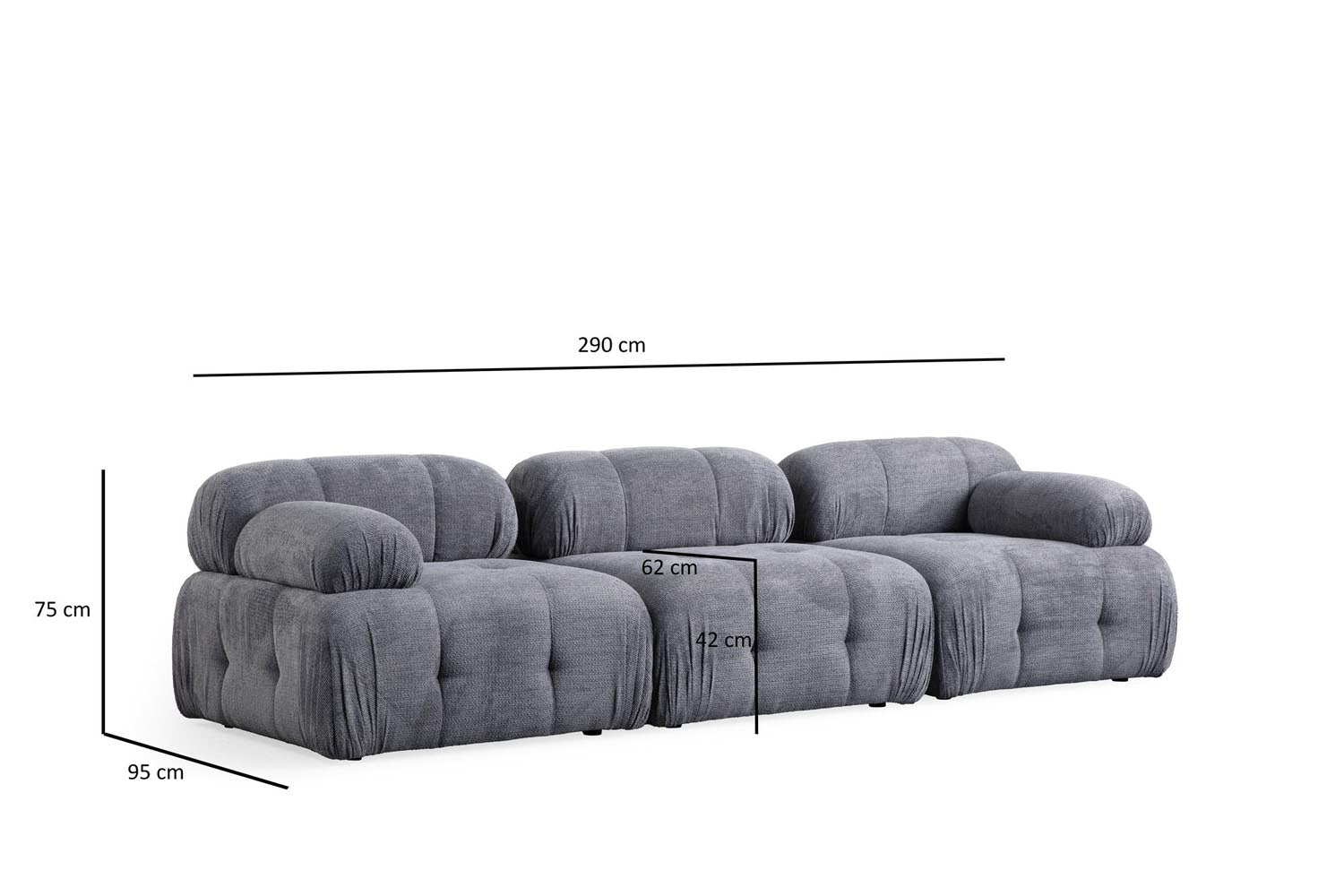 Genießen Sie Komfort und Stil mit dem grauen Petite 3 Ecksofa von Atelier Del Sofa. Perfekt für entspannte Stunden in Ihrem Wohnzimmer!