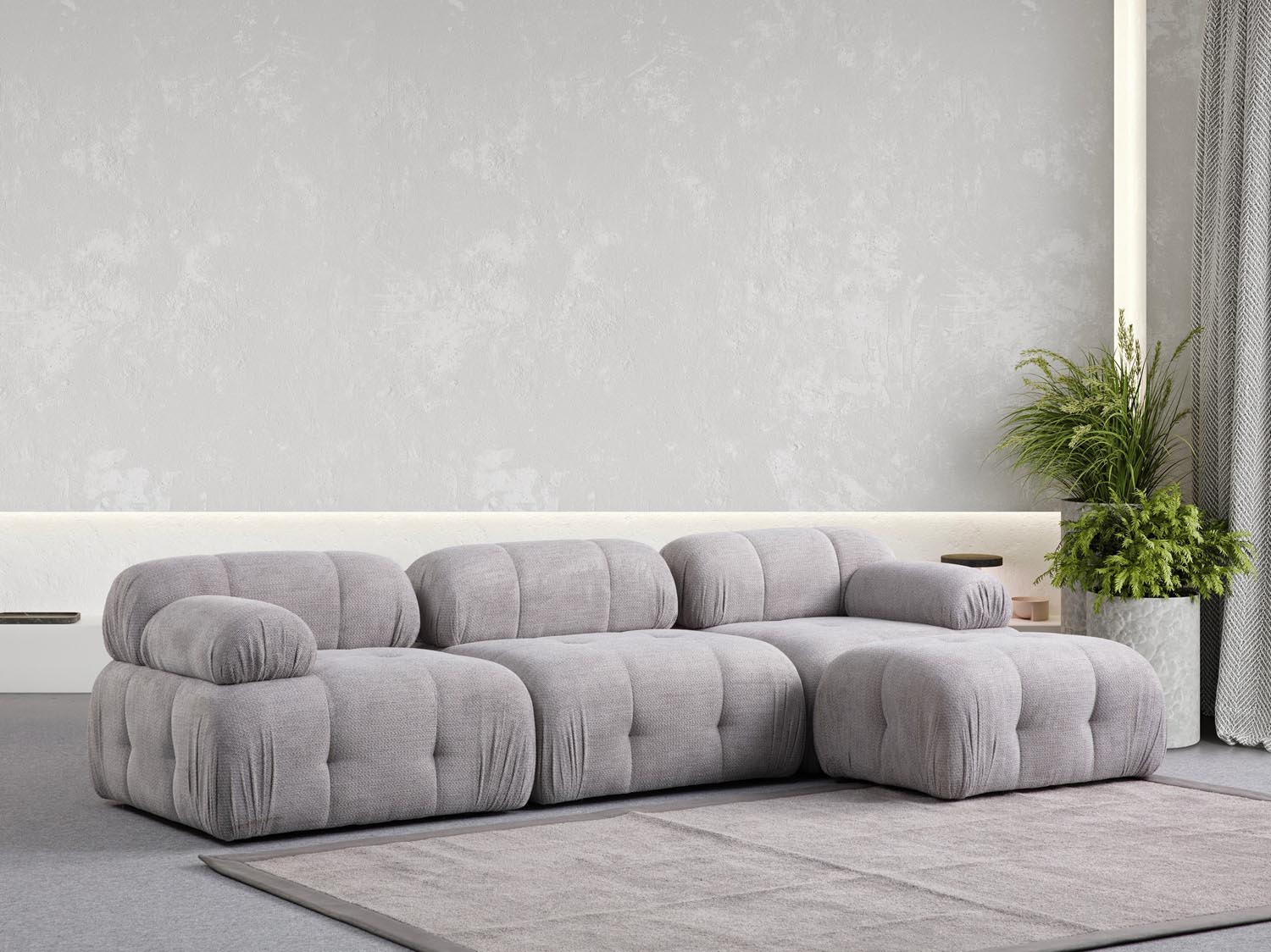 Entdecken Sie das elegante Petite 3 Ecksofa in Hellgrau von Atelier Del Sofa. Stilvolles Design, hoher Komfort und langlebige Materialien für Ihr Zuhause.