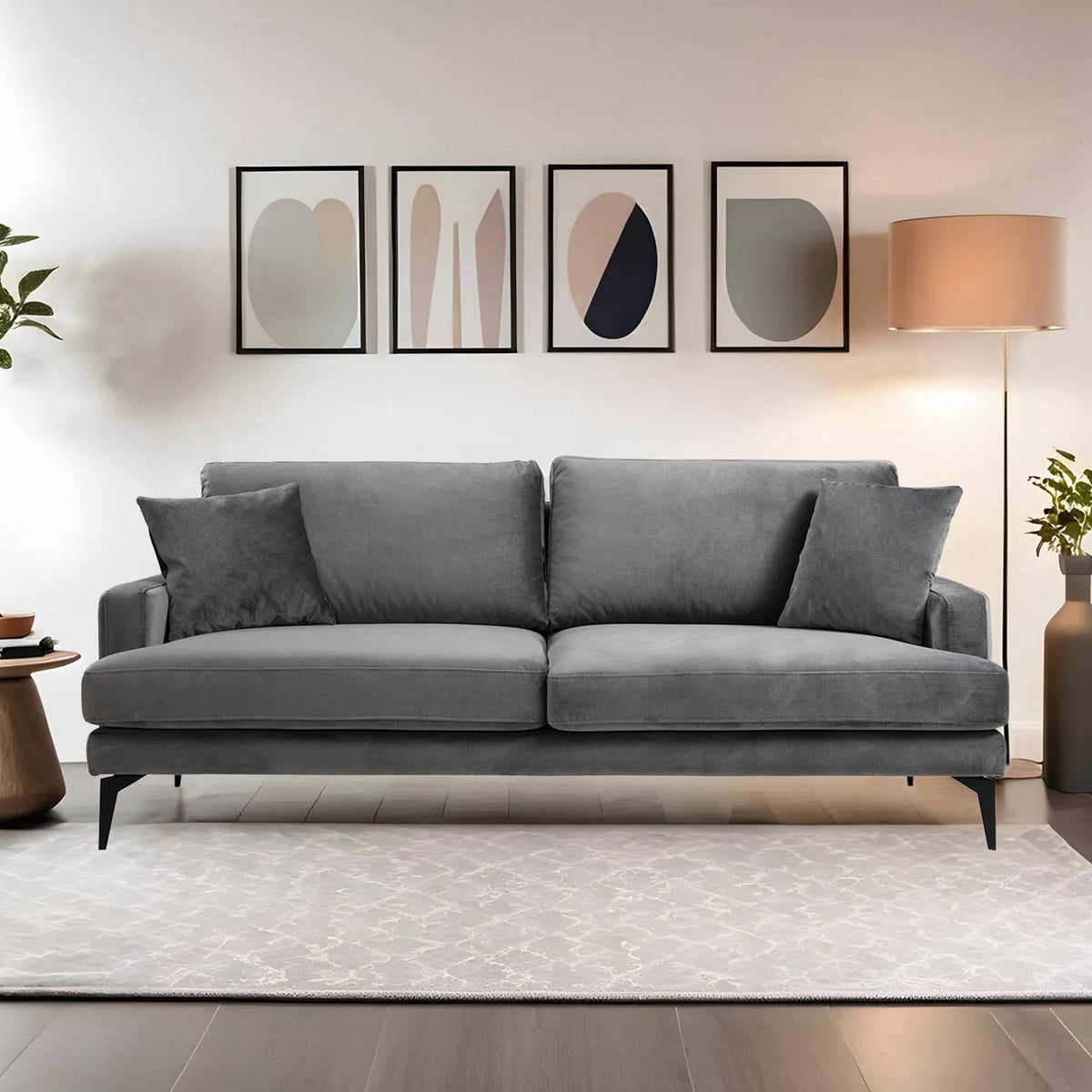 Papira 3 Sitzer Sofa - Grau in Grau präsentiert im Onlineshop von KAQTU Design AG. 3er Sofa ist von Atelier Del Sofa