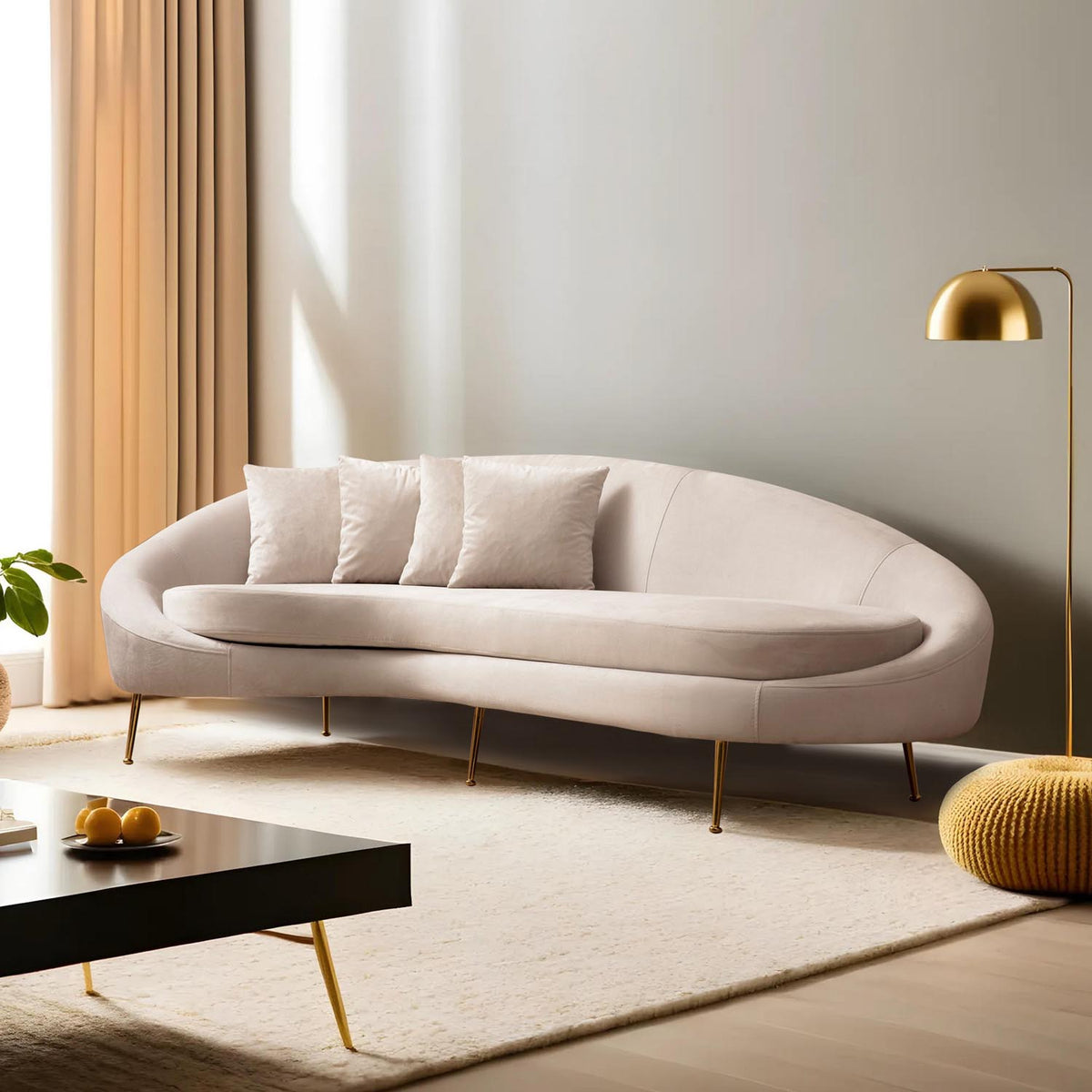 Eses Left 3er Sofa - Beige in Beige präsentiert im Onlineshop von KAQTU Design AG. 3er Sofa ist von Atelier Del Sofa