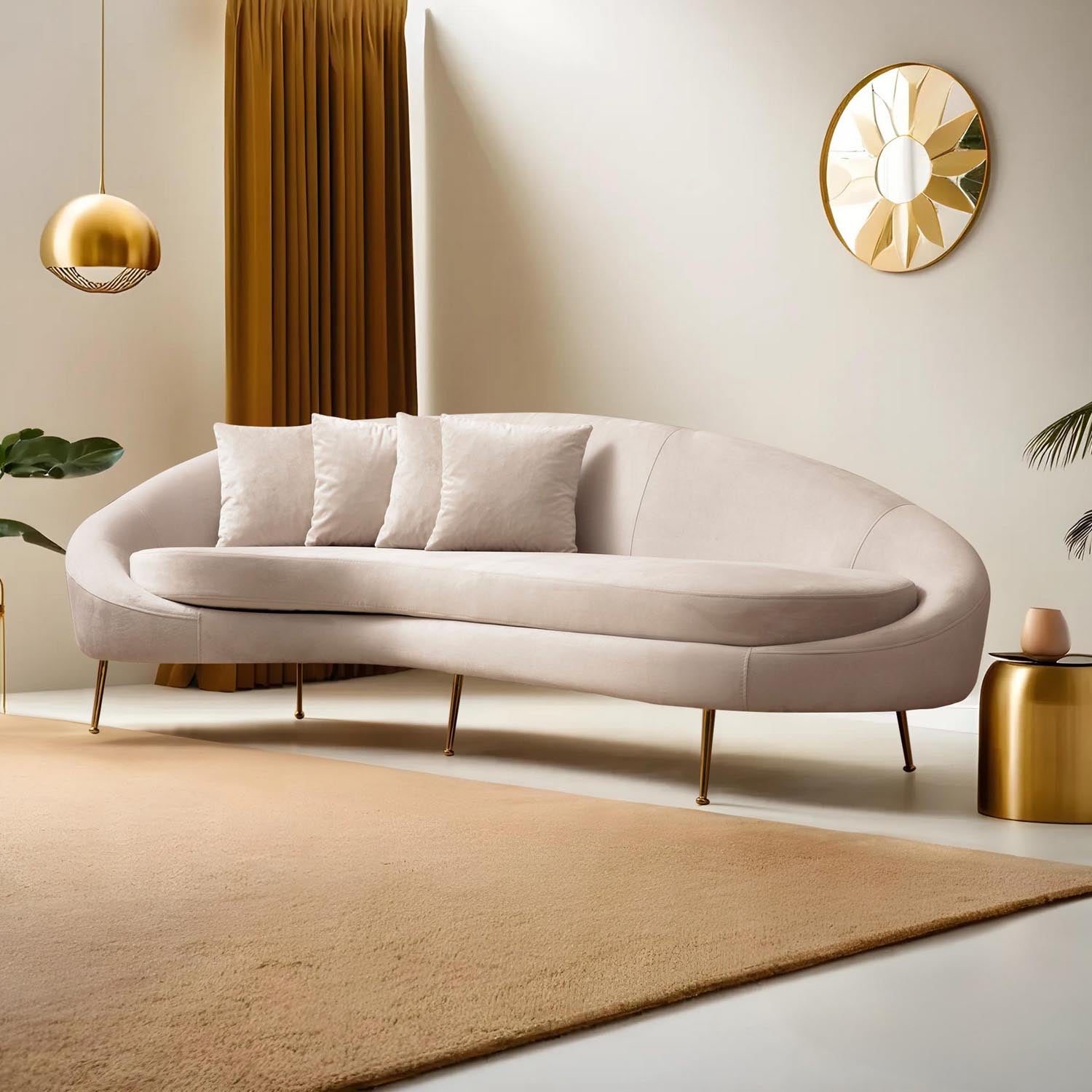 Verleihen Sie Ihrem Wohnraum mit dem Eses Left 3er Sofa in Beige von Atelier Del Sofa einen Hauch von Luxus und Gemütlichkeit. Ideal für stilvolle Einrichtungen!