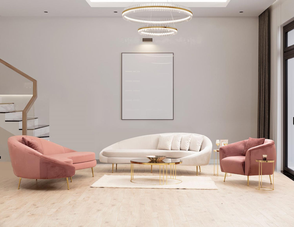 Eses Left 3er Sofa - Rosa in Rosa präsentiert im Onlineshop von KAQTU Design AG. 3er Sofa ist von Atelier Del Sofa