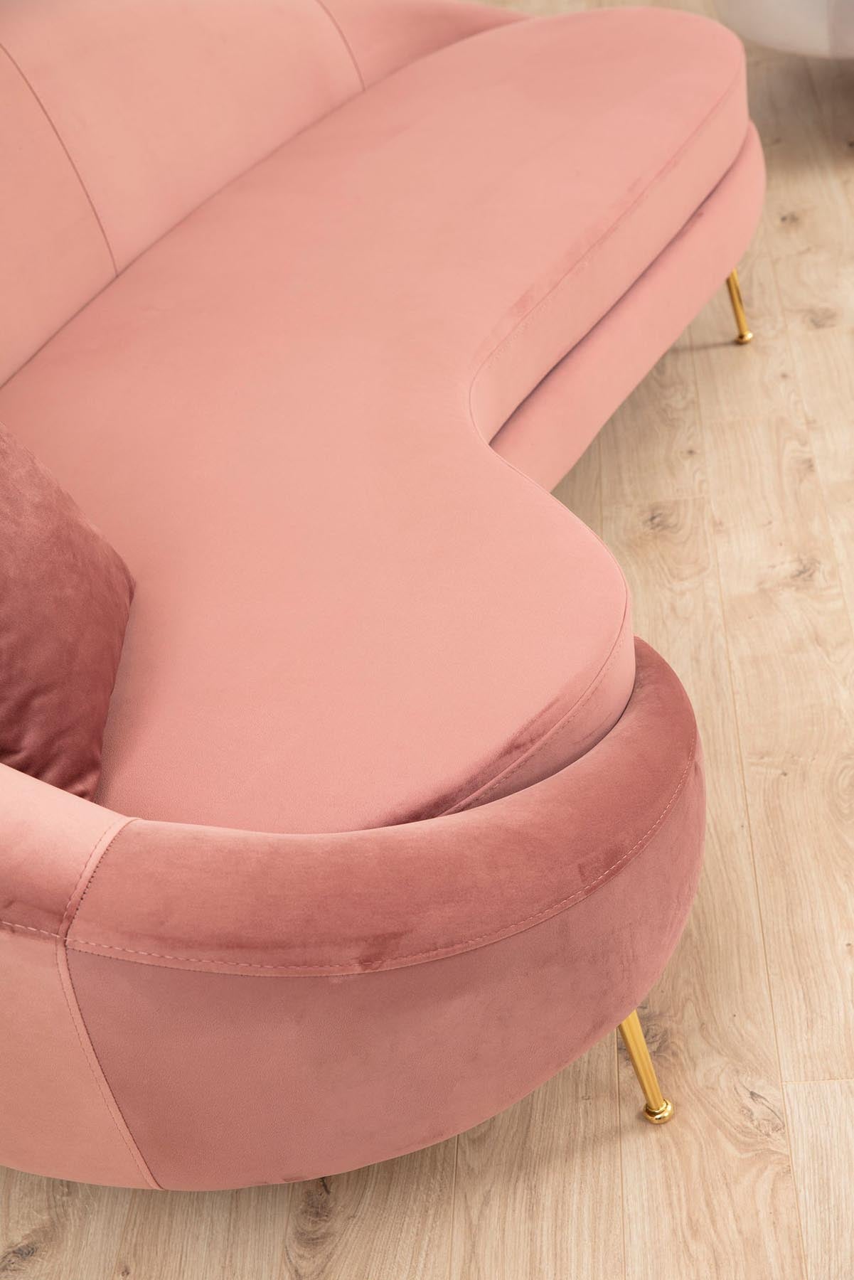 Erleben Sie mit dem Eses Left 3er Sofa in Rosa von Atelier Del Sofa eine harmonische Verbindung aus Eleganz und Komfort, die Ihr Zuhause stilvoll bereichert.