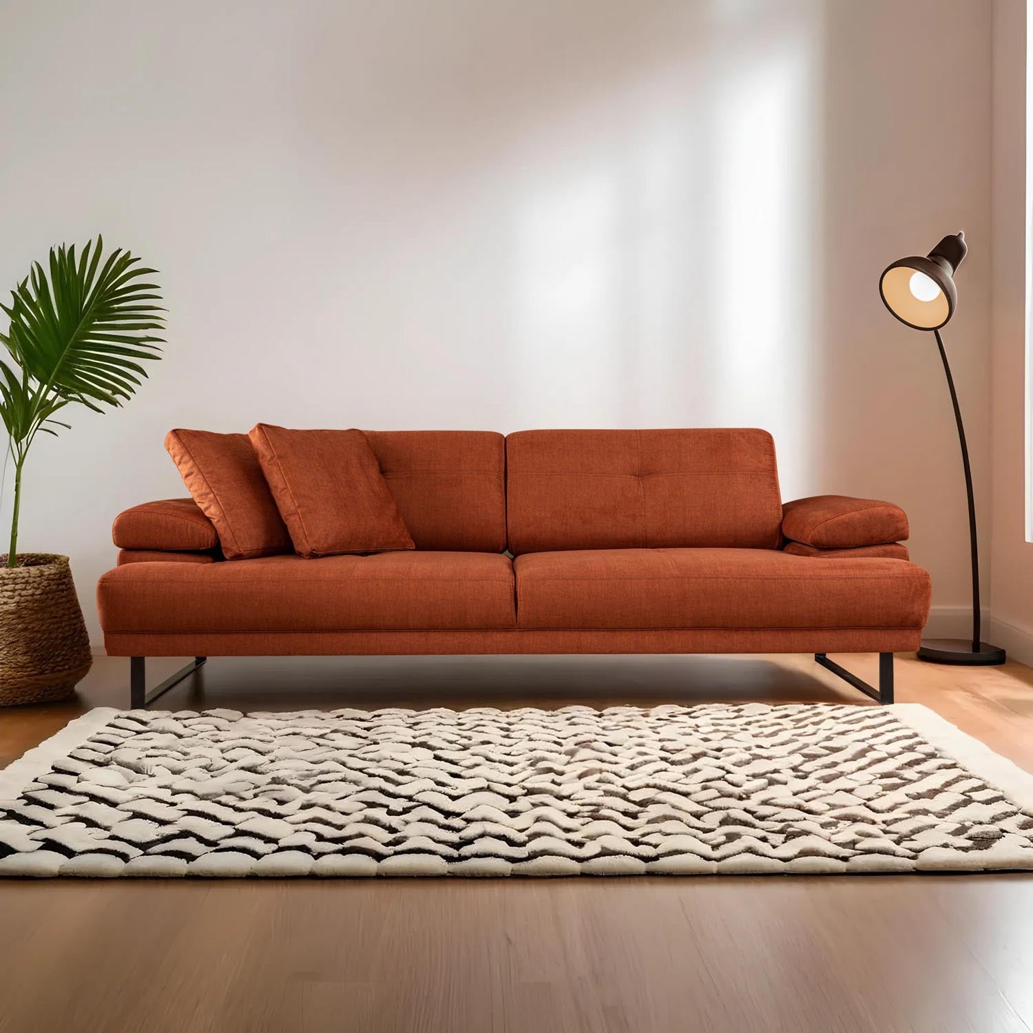 Entdecken Sie das Mustang Bettsofa in Orange von Atelier Del Sofa – ein stilvolles Möbelstück, das Komfort und Funktionalität vereint und jeden Raum aufwertet!