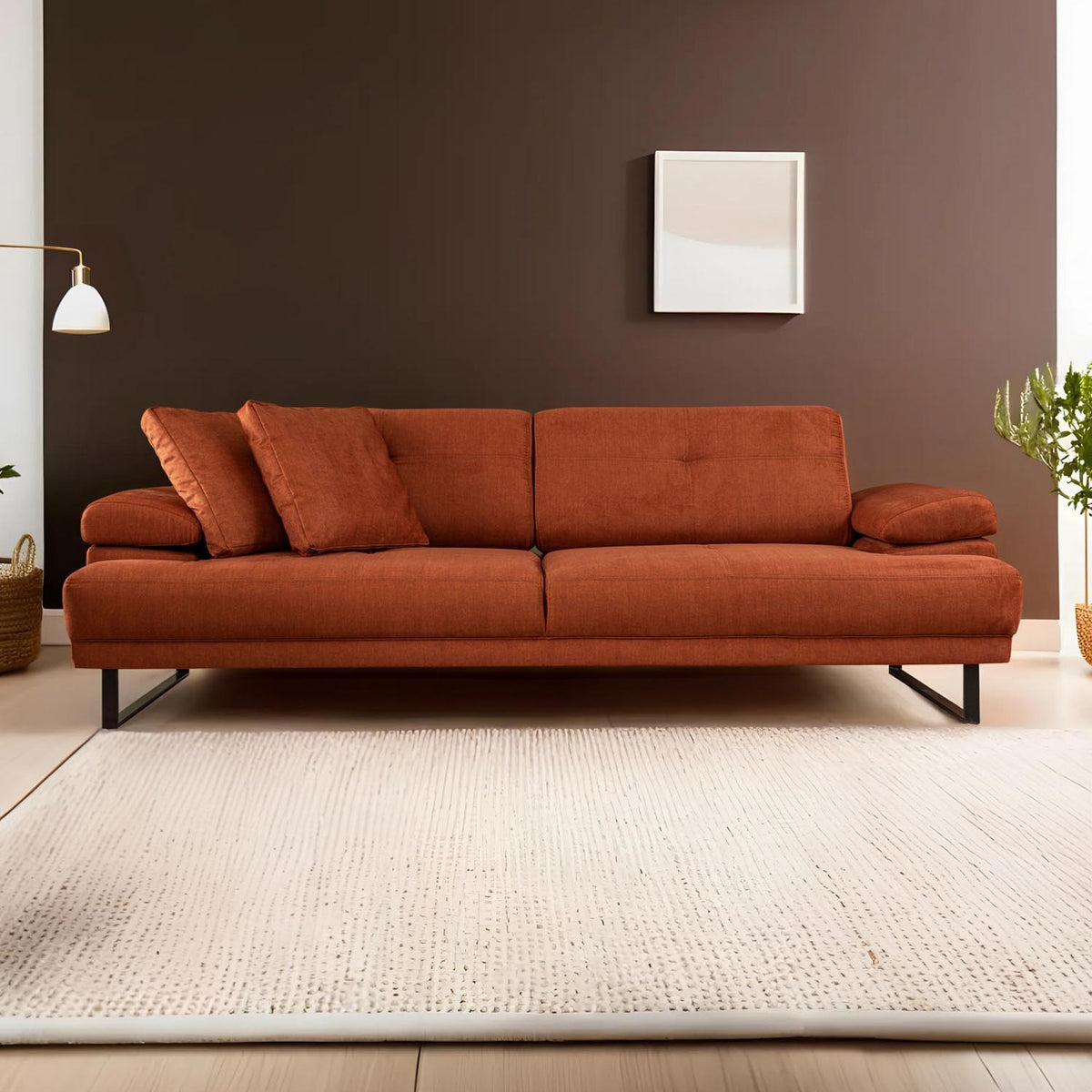 Mustang Bettsofa - Orange in Orange präsentiert im Onlineshop von KAQTU Design AG. Bettsofa ist von Atelier Del Sofa