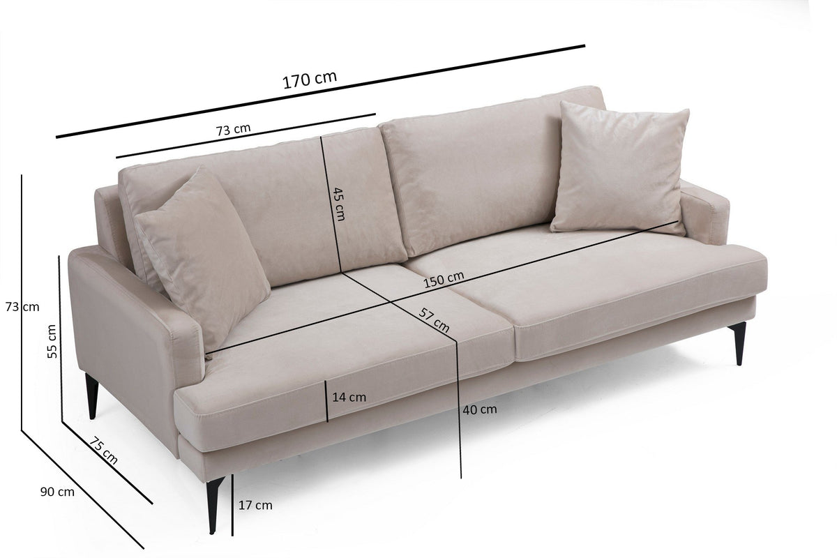 Papira 2 Sitzer Sofa - Beige in Beige präsentiert im Onlineshop von KAQTU Design AG. 2er Sofa ist von Atelier Del Sofa