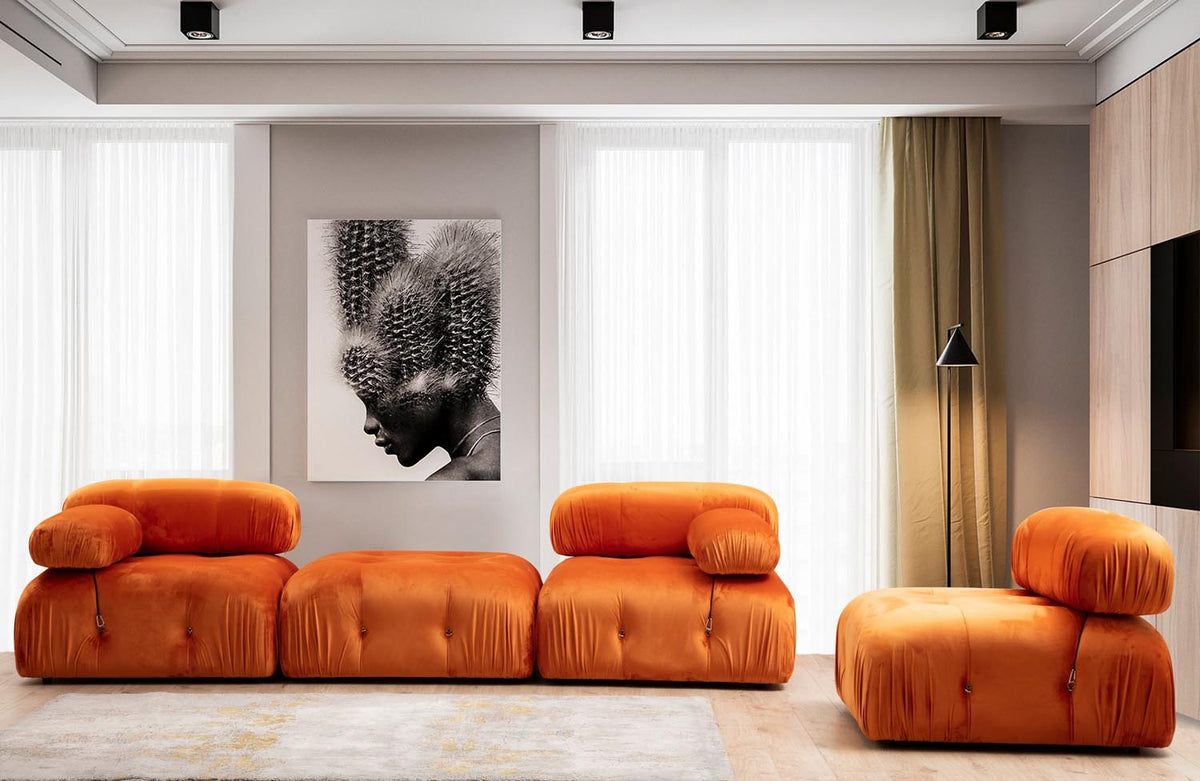 Bubble 1R Modulares Sofa - Orange in Orange präsentiert im Onlineshop von KAQTU Design AG. Modulares Sofa ist von Atelier Del Sofa