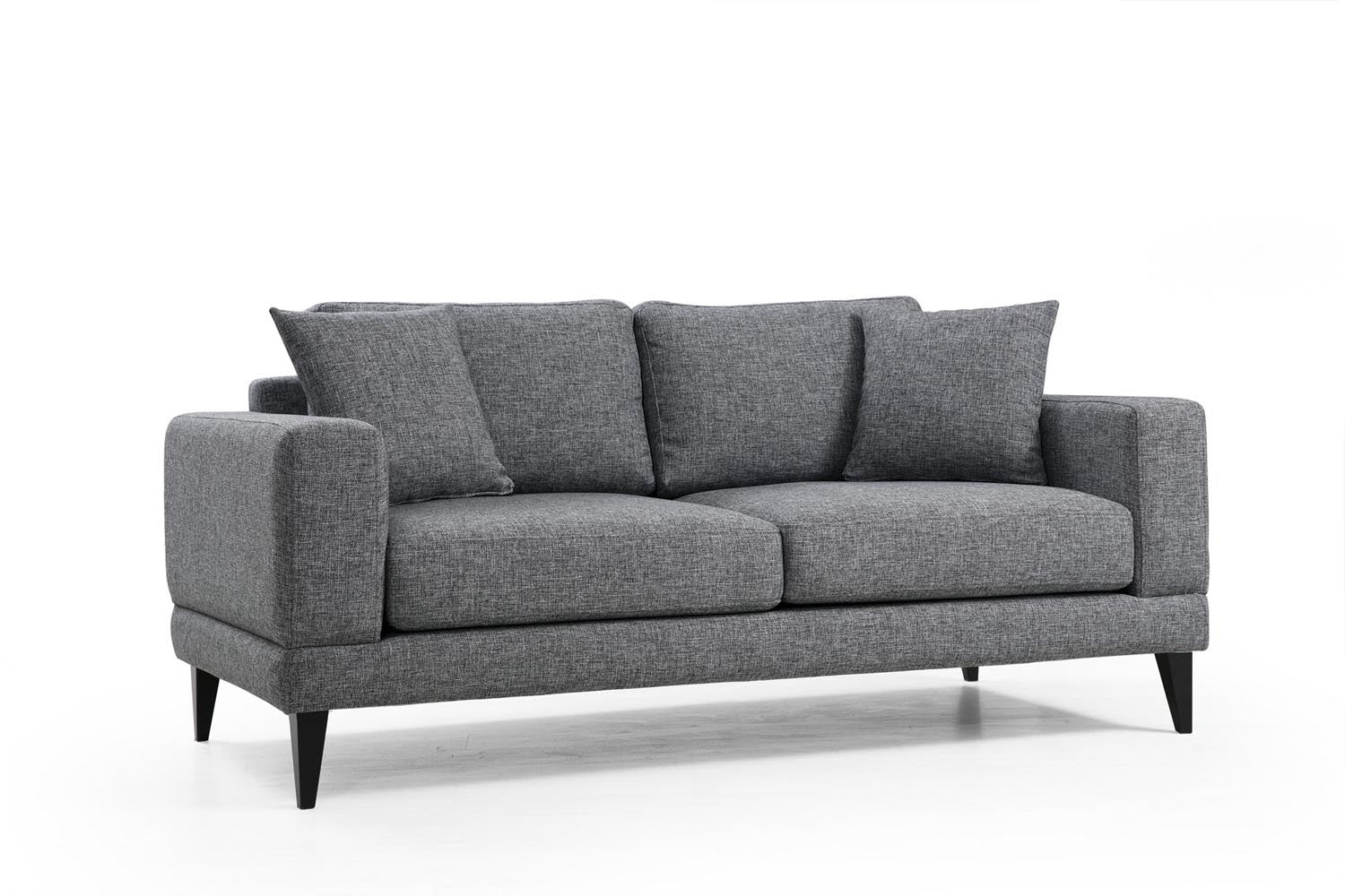 Entdecken Sie das Nordic 2-Sitzer Sofa in Dunkelgrau von Atelier Del Sofa – der Inbegriff von Stil und Gemütlichkeit für Ihr Zuhause.