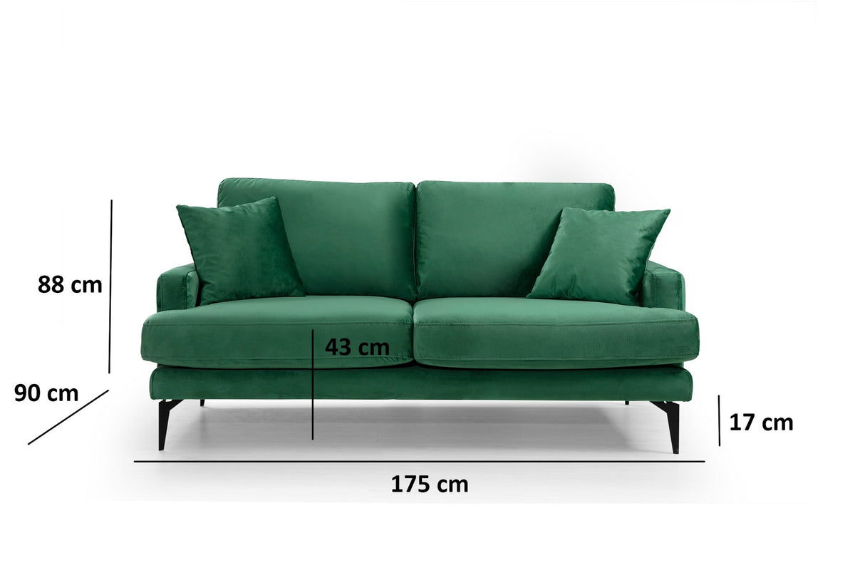 Papira 2 Sitzer Sofa - Grün in Grün präsentiert im Onlineshop von KAQTU Design AG. 2er Sofa ist von Atelier Del Sofa