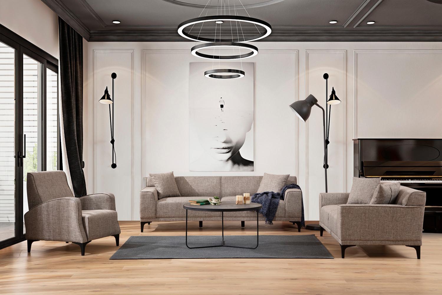 Erleben Sie das luxuriöse 3-Sitzer Sofa Petra 3 in edler Rehfarbe. Perfekt für Ihr Wohnzimmer, bietet es unvergleichlichen Komfort und zeitloses Design.