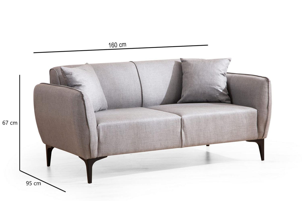 Belissimo - Grey in Grau präsentiert im Onlineshop von KAQTU Design AG. 3er Sofa ist von Atelier Del Sofa
