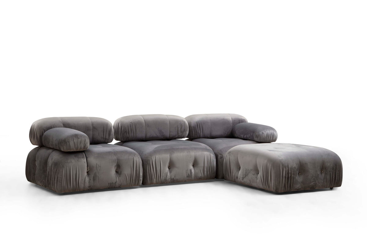 Bubble Corner ( L1 Ecksofa - Grau in Grau präsentiert im Onlineshop von KAQTU Design AG. L-Sofa rechts ist von Atelier Del Sofa