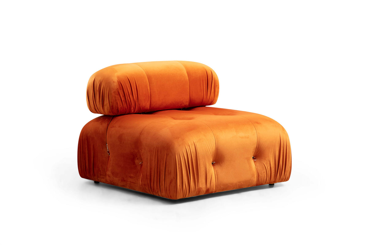 Bubble Corner ( L1 Ecksofa - Orange in Orange präsentiert im Onlineshop von KAQTU Design AG. L-Sofa rechts ist von Atelier Del Sofa