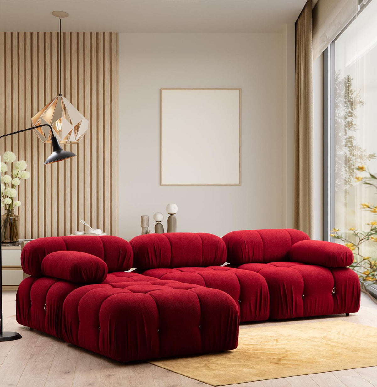 Bubble Corner ( L1 Ecksofa - Rot in Rot präsentiert im Onlineshop von KAQTU Design AG. L-Sofa rechts ist von Atelier Del Sofa