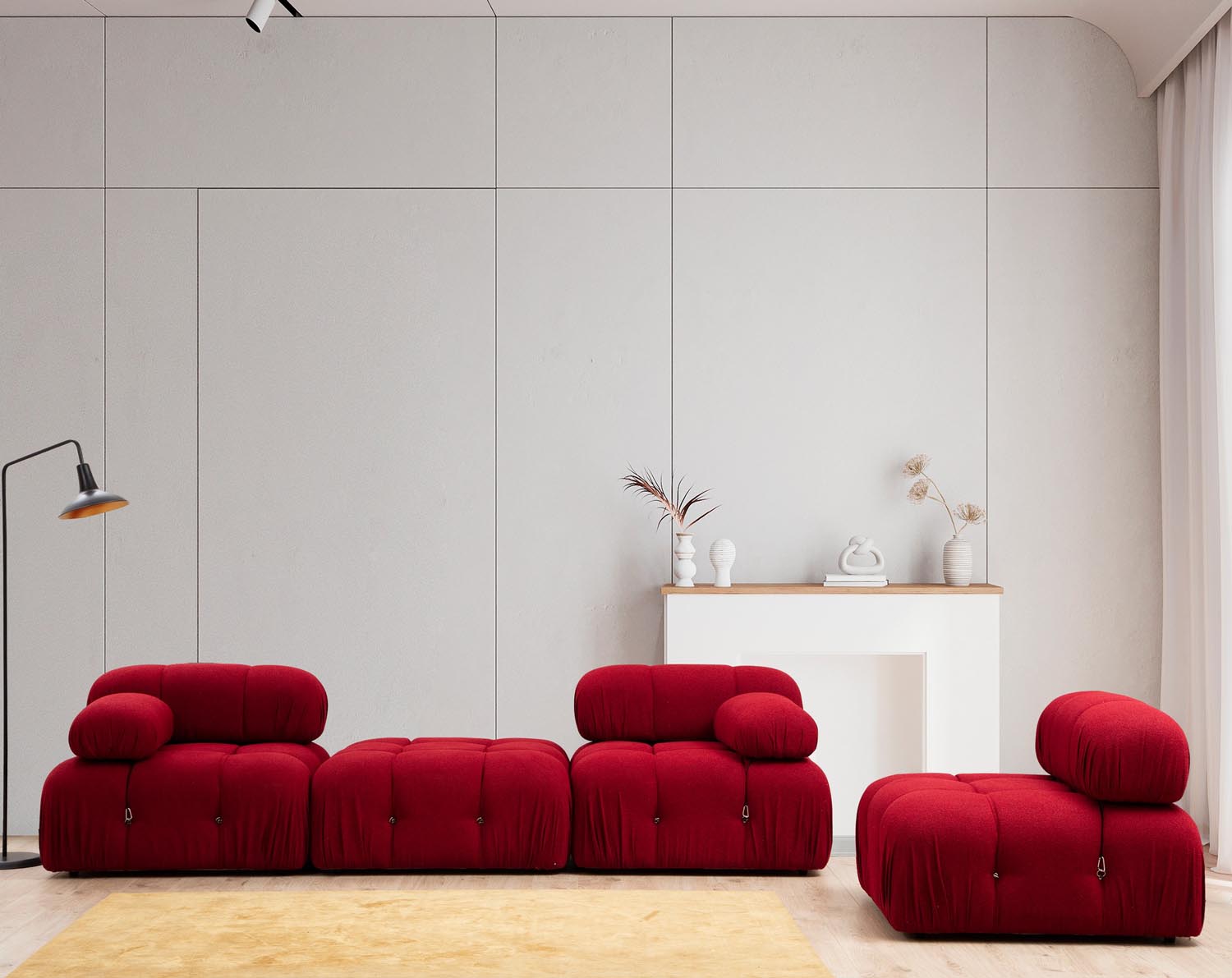Verwandeln Sie Ihr Zuhause mit dem eleganten Bubble Corner Ecksofa in Rot von Atelier Del Sofa – für höchsten Komfort und zeitloses Design.