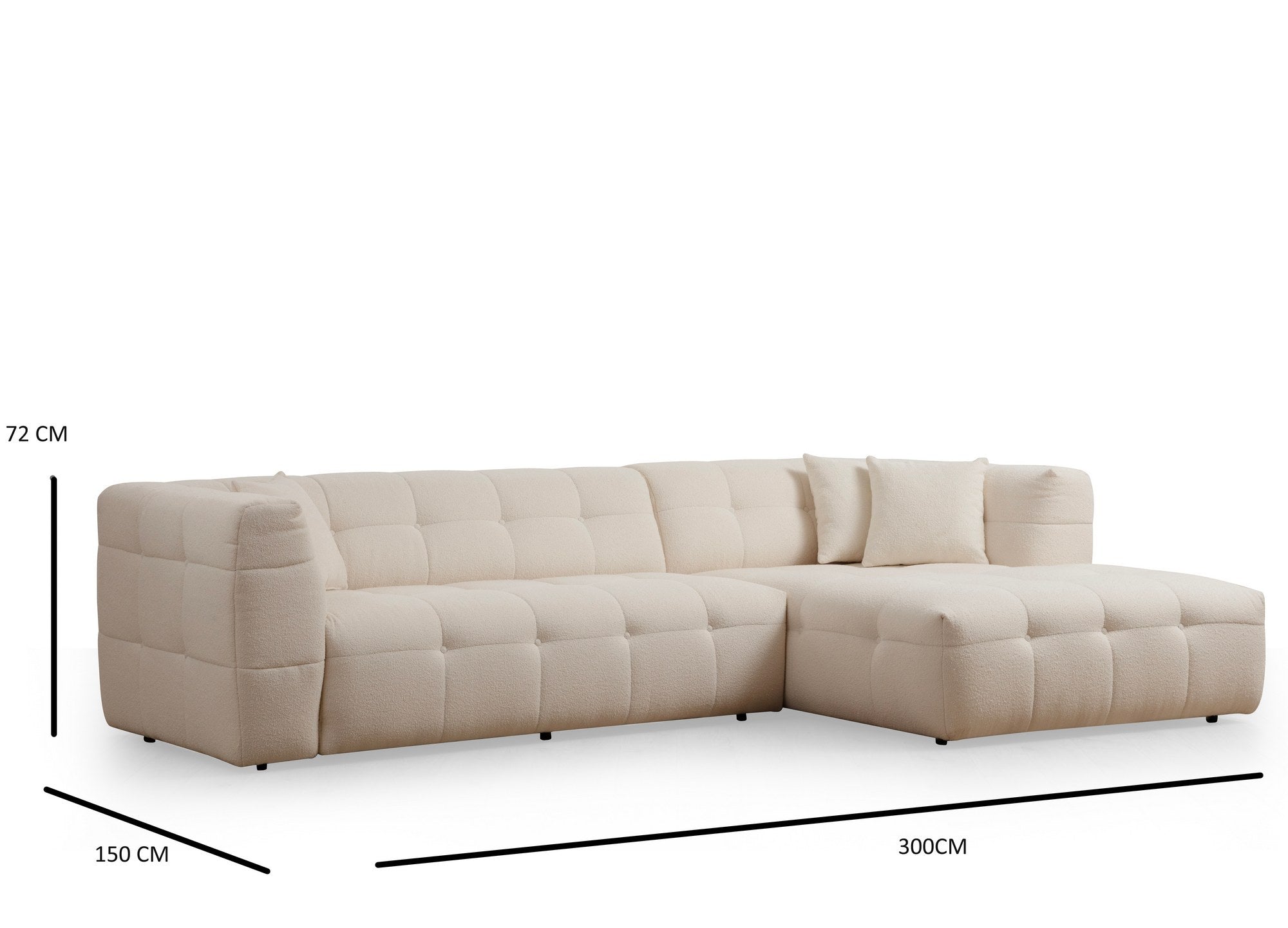Entdecken Sie das Cady 3 Sitzer Right Ecksofa in Beige von Atelier Del Sofa – der perfekte Mix aus Eleganz und Gemütlichkeit für Ihr Zuhause!