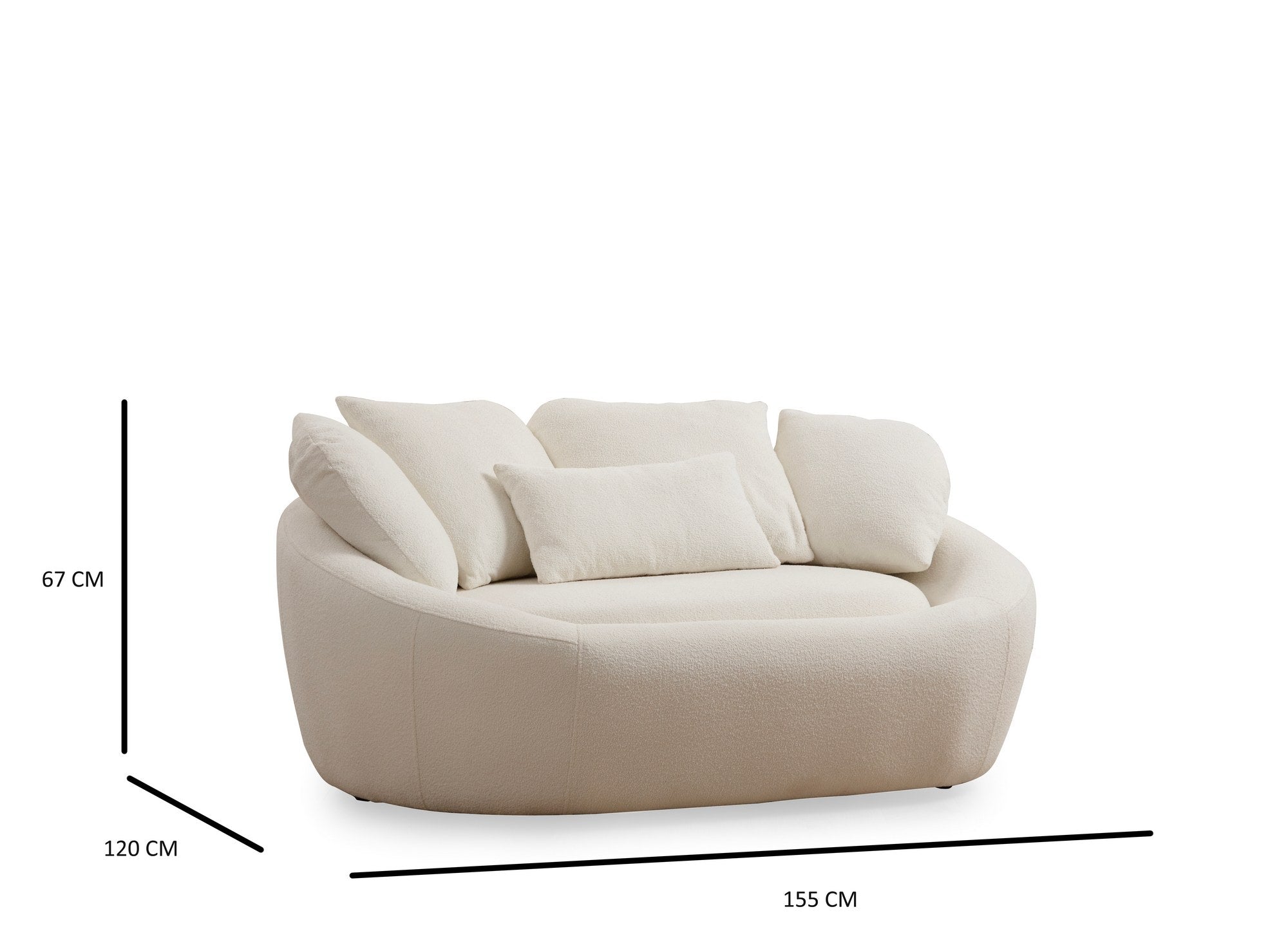 Entdecken Sie das Midye 2er Sofa in Sahne von Atelier Del Sofa – ein elegantes Möbelstück, das höchsten Komfort und zeitlose Schönheit in Ihr Zuhause bringt.