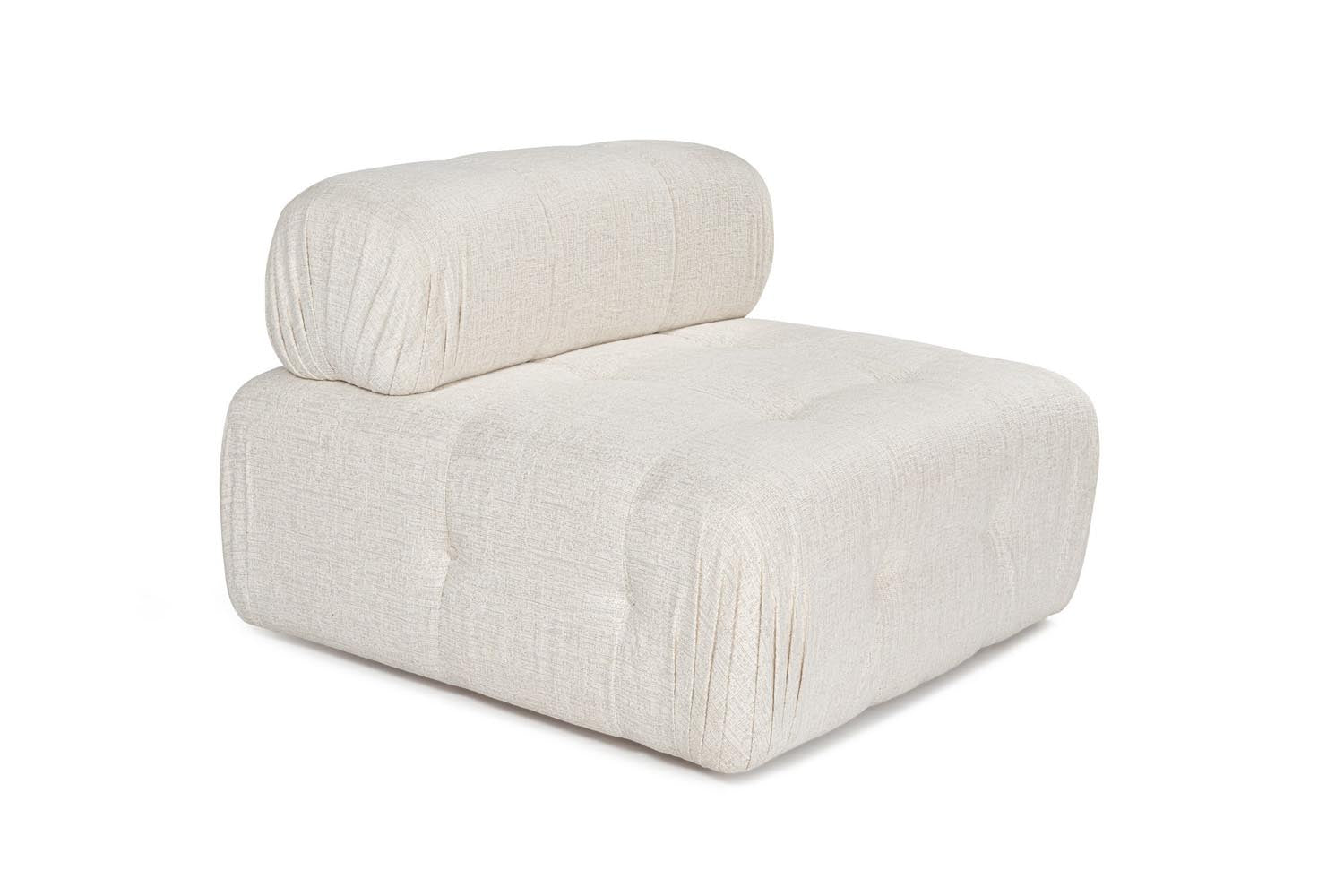 Entdecken Sie das Doblo O1 Sofa in Sahne von Atelier Del Sofa – ein elegantes 1-Sitzer Möbelstück, das Komfort und Stil vereint und jeden Raum aufwertet.