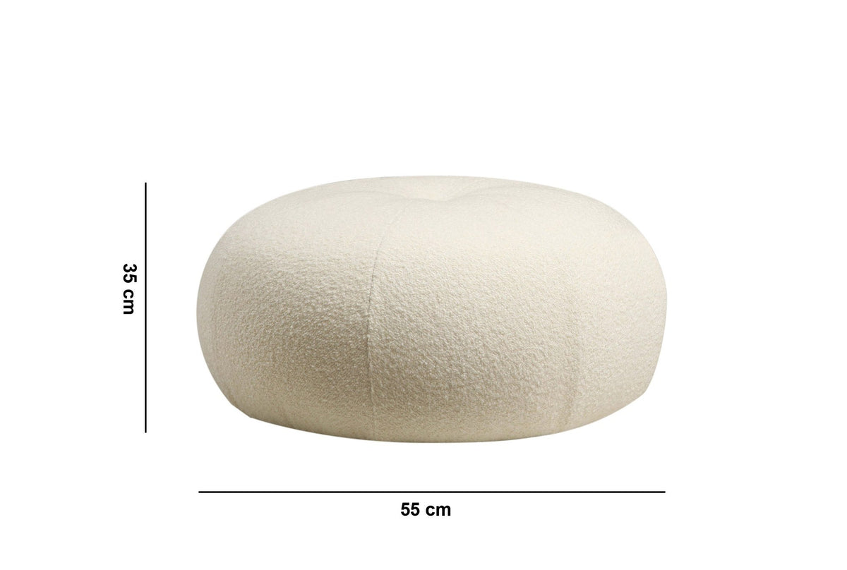 Tina Pouf - Bouclet Weiss in Bouclet Weiss präsentiert im Onlineshop von KAQTU Design AG. Pouf ist von Atelier Del Sofa