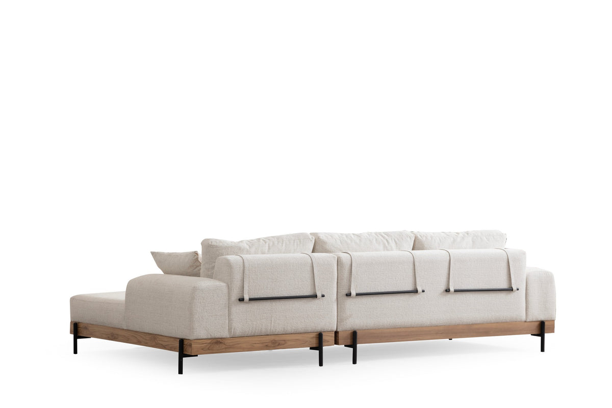 Eti Oak Right Ecksofa - Weiss in Weiss präsentiert im Onlineshop von KAQTU Design AG. L-Sofa rechts ist von Atelier Del Sofa