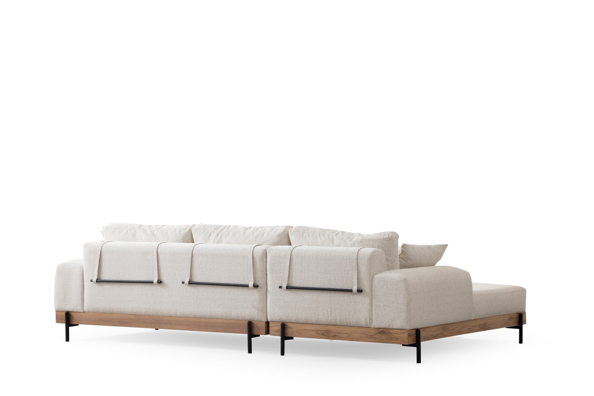 Entdecken Sie das elegante Eti Oak Left Ecksofa in Weiß – der perfekte Ort für Entspannung und stilvolles Wohnen.