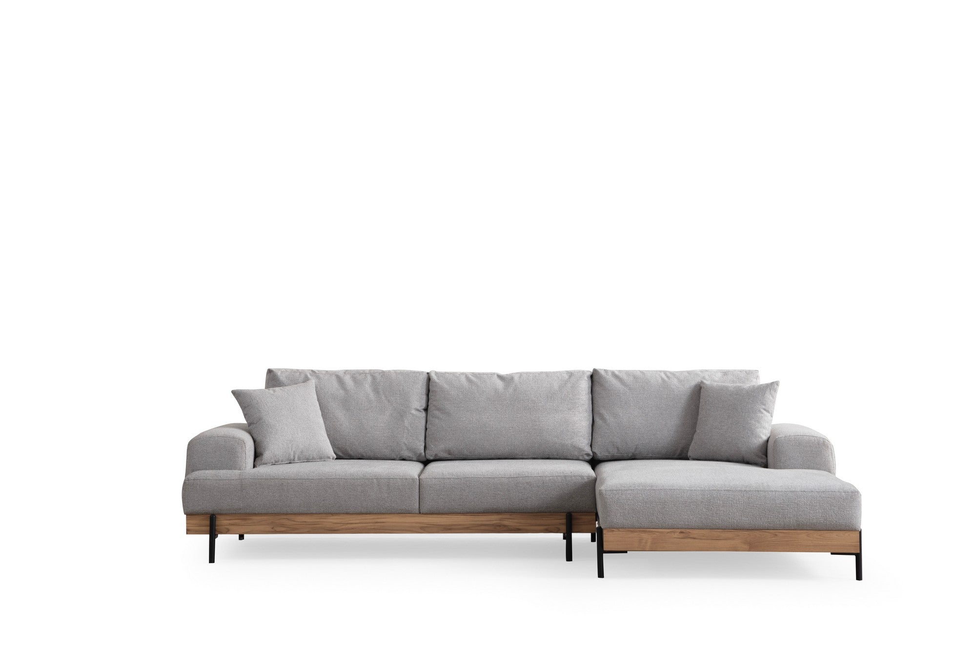 Eti Oak Right - Grey in Grau präsentiert im Onlineshop von KAQTU Design AG. Ecksofa ist von Atelier Del Sofa