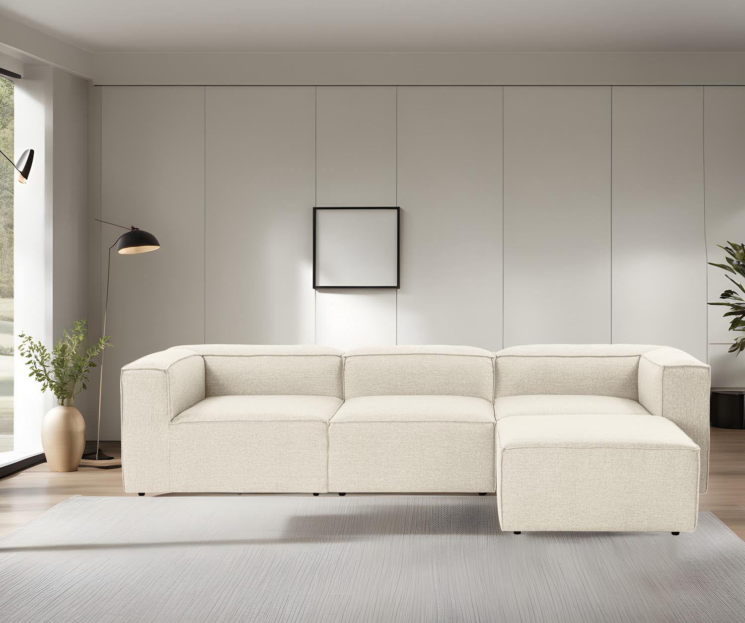 Gestalten Sie Ihr Wohnzimmer mit dem Fora Ecksofa in Ecru von Atelier Del Sofa – stilvoll, komfortabel und einladend für jeden Raum.