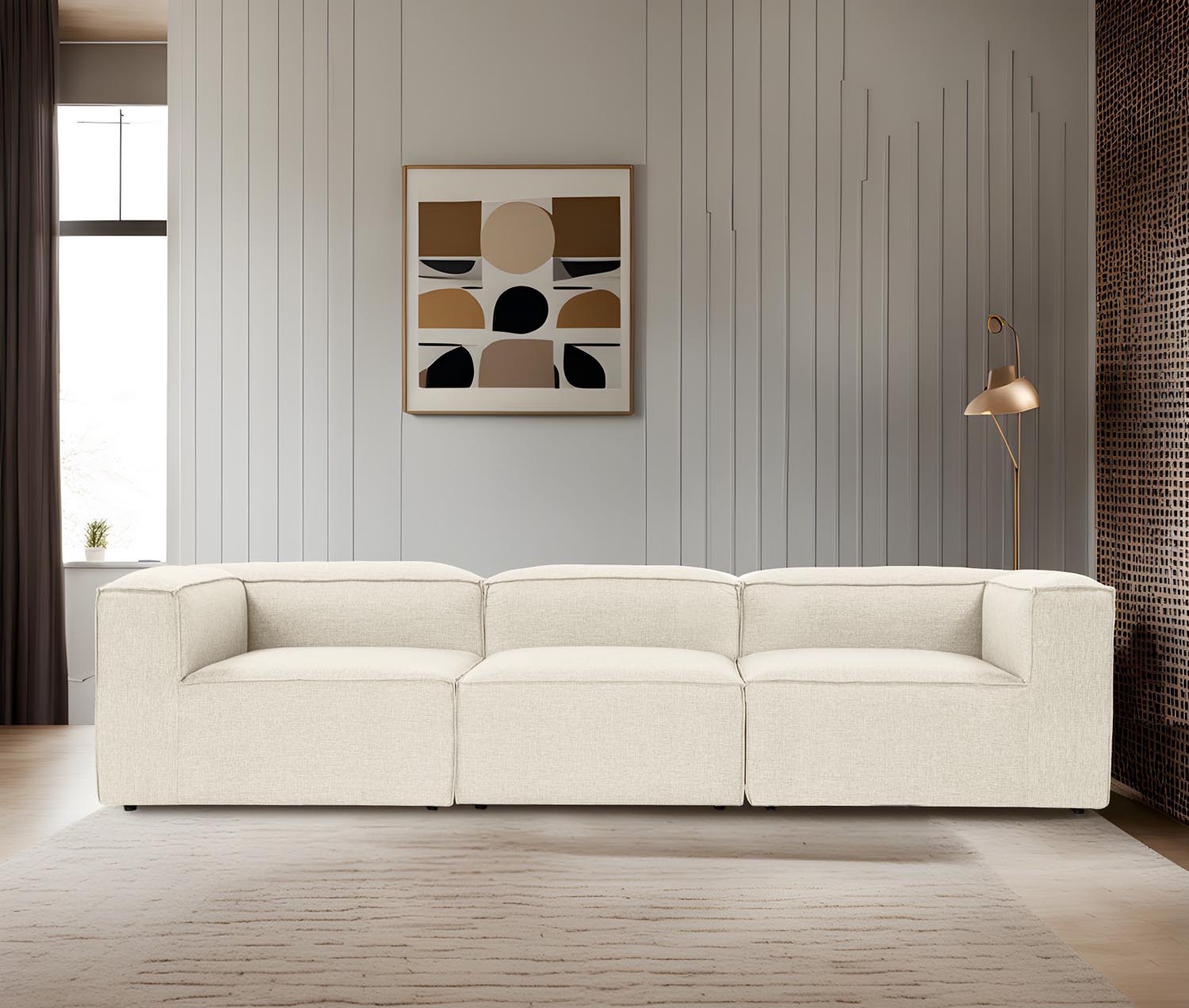 Entdecken Sie das Fora 3 - Ecru Sofa von Atelier Del Sofa: Eleganz, Komfort und stilvolles Design für Ihr Wohnzimmer. Ideal für entspannte Abende!