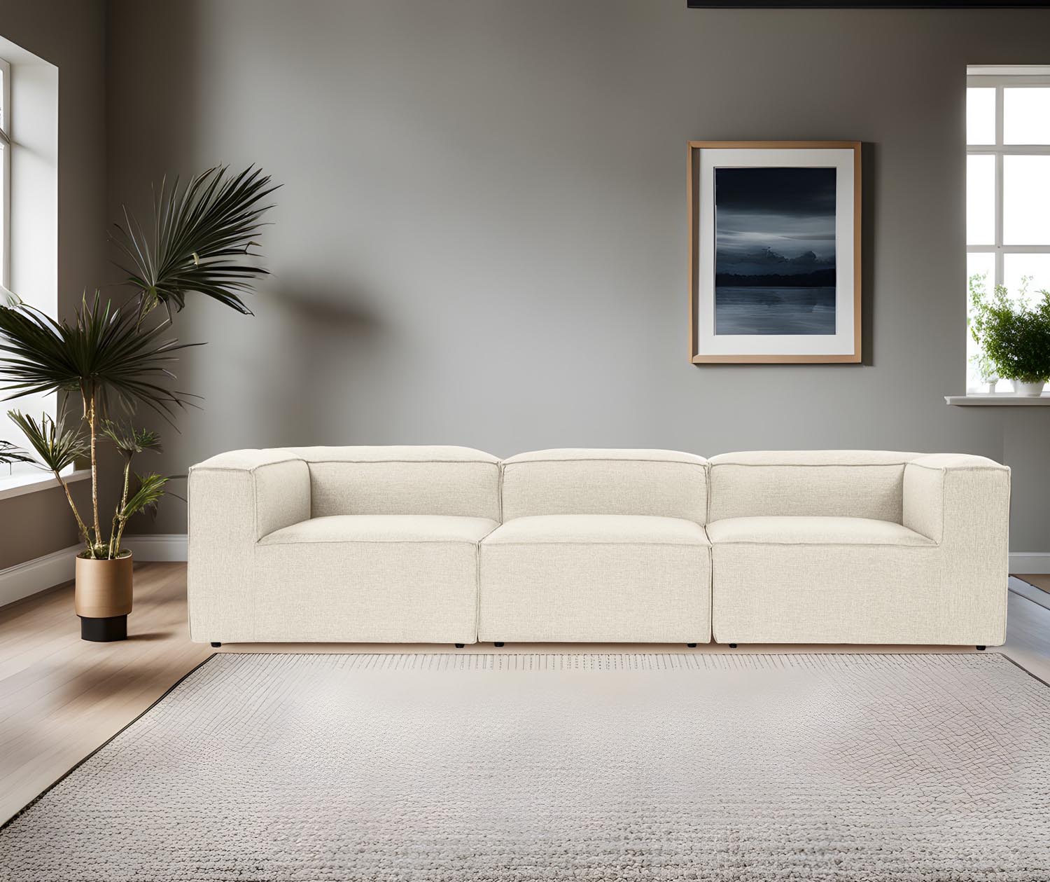 Entdecken Sie das Fora 3 - Ecru Sofa von Atelier Del Sofa: Eleganz trifft auf Komfort in einem stilvollen 3-Sitzer für Ihr Wohnzimmer.