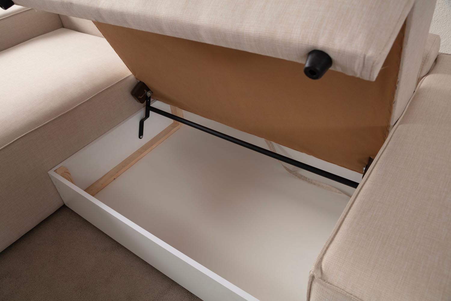 Entdecken Sie das elegante Pırlo Corner Left Bettsofa in Ecru von Atelier Del Sofa – eine perfekte Kombination aus modernem Stil, Komfort und Funktionalität für Ihr Zuhause.