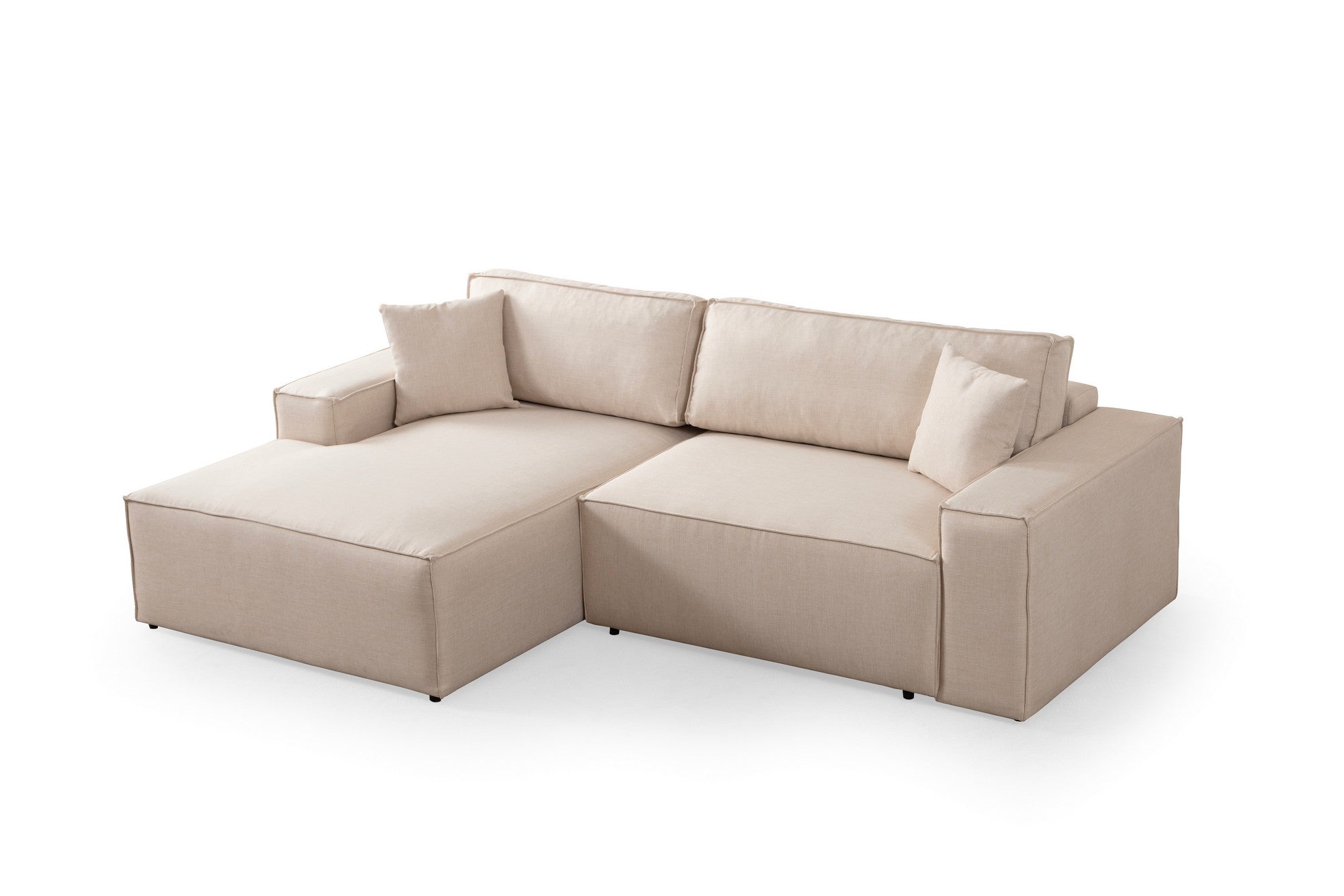 Entdecken Sie das elegante Pırlo Corner Left Bettsofa in Ecru von Atelier Del Sofa – eine perfekte Kombination aus modernem Stil, hochwertigem Komfort und vielseitiger Funktionalität.