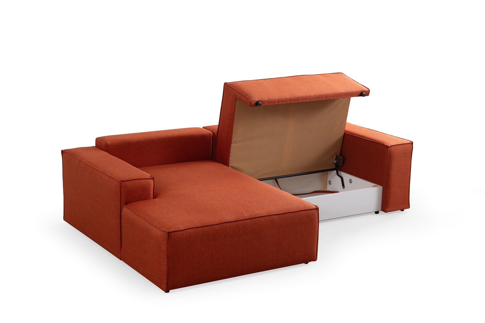 Verleihen Sie Ihrem Wohnraum mit dem Pırlo Corner Left Bettsofa in lebhaftem Orange von Atelier Del Sofa einen Hauch von Eleganz und Gemütlichkeit!