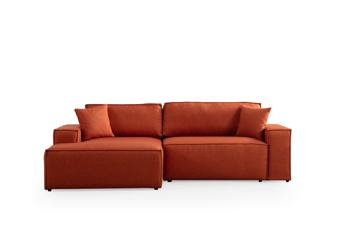 Pırlo Corner Left Bettsofa - Orange in Orange präsentiert im Onlineshop von KAQTU Design AG. Bettsofa links ist von Atelier Del Sofa
