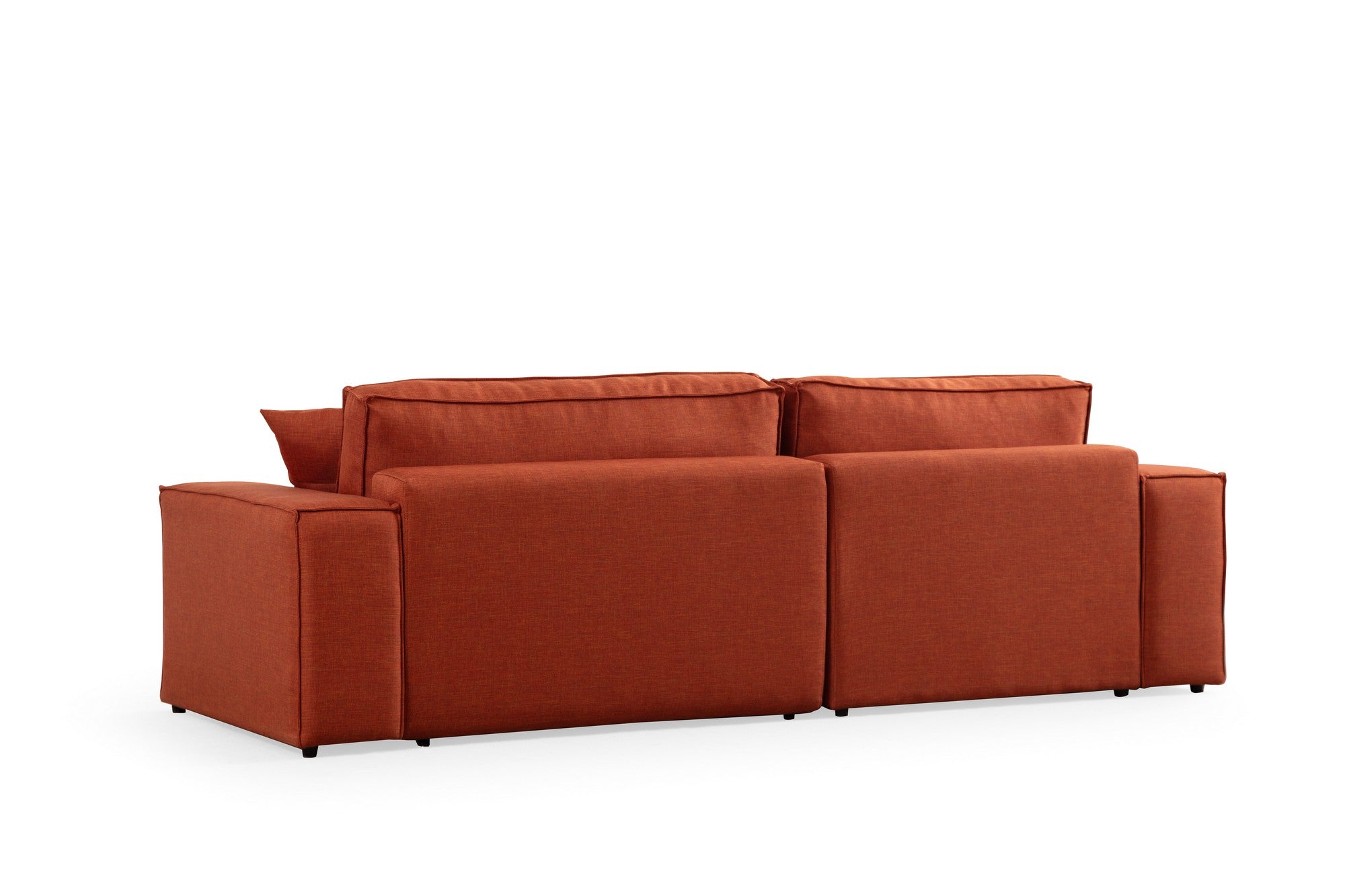 Verleihen Sie Ihrem Wohnraum mit dem Pırlo Corner Left Bettsofa in lebhaftem Orange von Atelier Del Sofa einen Hauch von Eleganz und Gemütlichkeit!