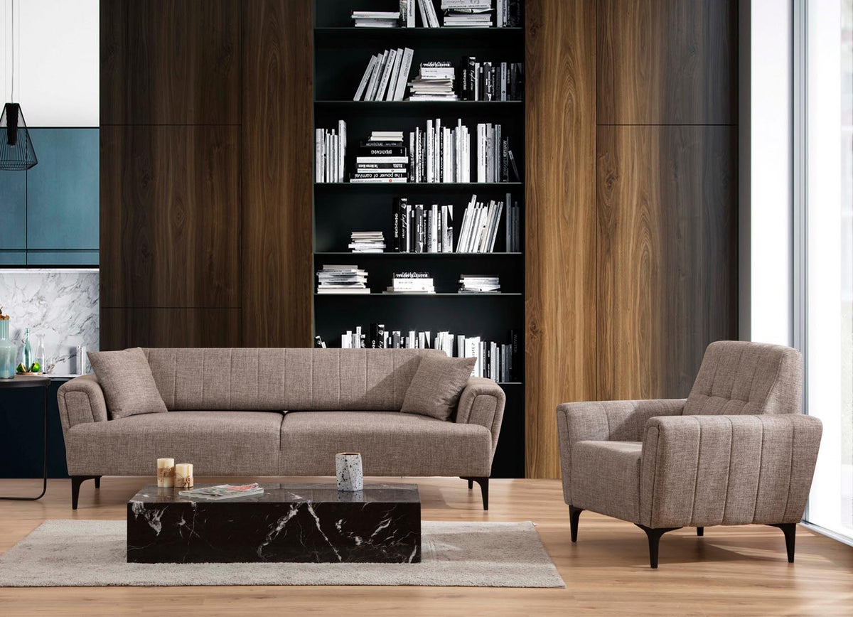 Hamlet Modulares Sofa - Hellbraun in Hellbraun präsentiert im Onlineshop von KAQTU Design AG. Modulares Sofa ist von Atelier Del Sofa