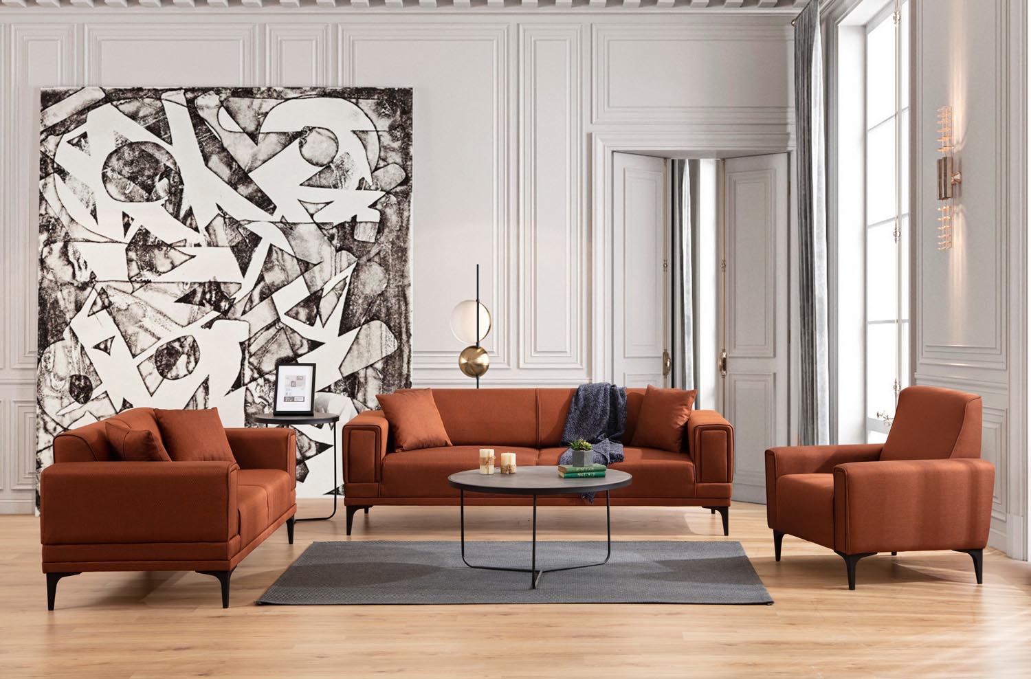 Entdecken Sie das Horizon Sofa in Kachelrot von Atelier Del Sofa – ein stilvolles 1-Sitzer-Sofa, das Komfort und Eleganz vereint.